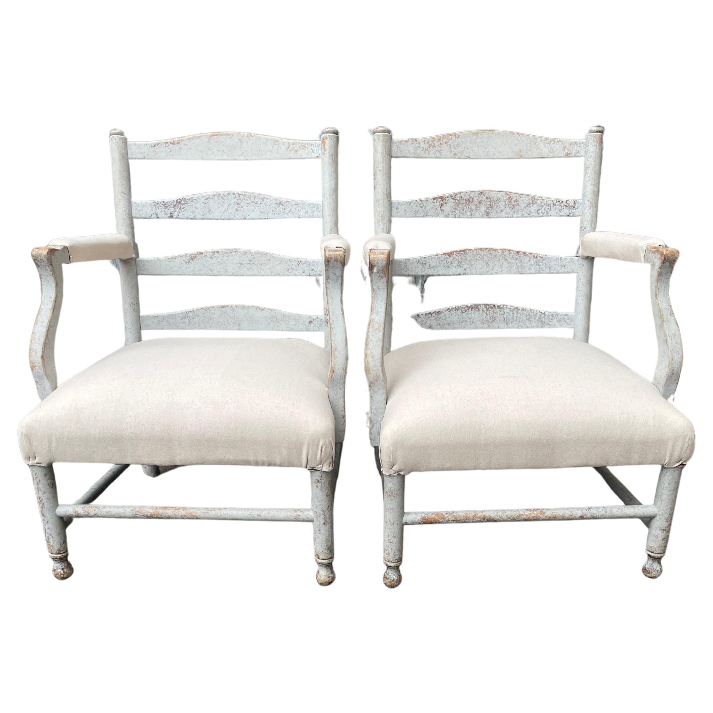 Paire de fauteuils Gripsholm suédois de la fin du XIXe siècle