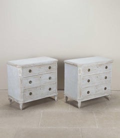 Pair of 20th Century Swedish Gustavian Style Chests
