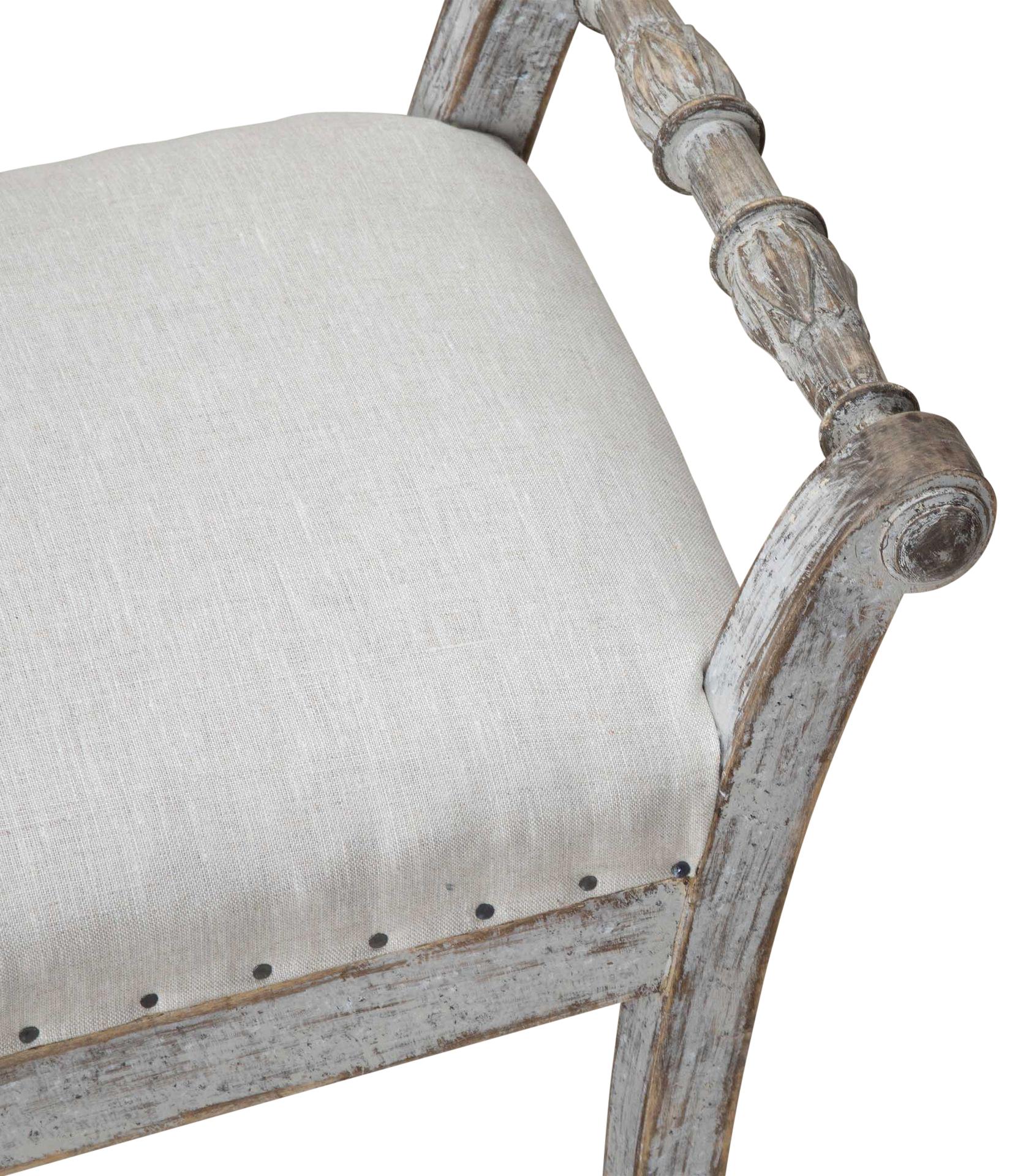 XIXe siècle Paire de poufs suédois de style gustavien de la fin du 19e siècle en vente