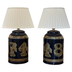 Pair of Late 19th Century Tea Tin Table Lamps