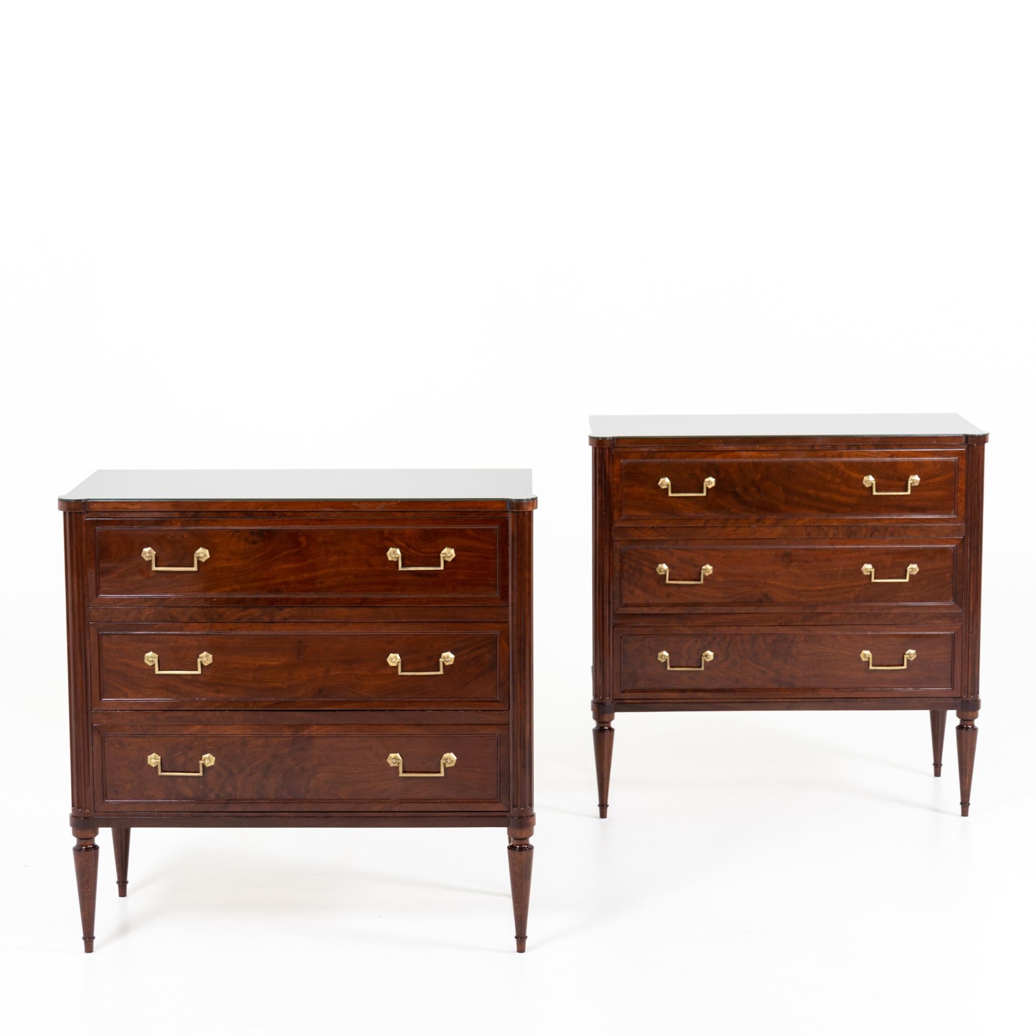 German Pair of Late 19th Century Three Drawer Chests For Sale