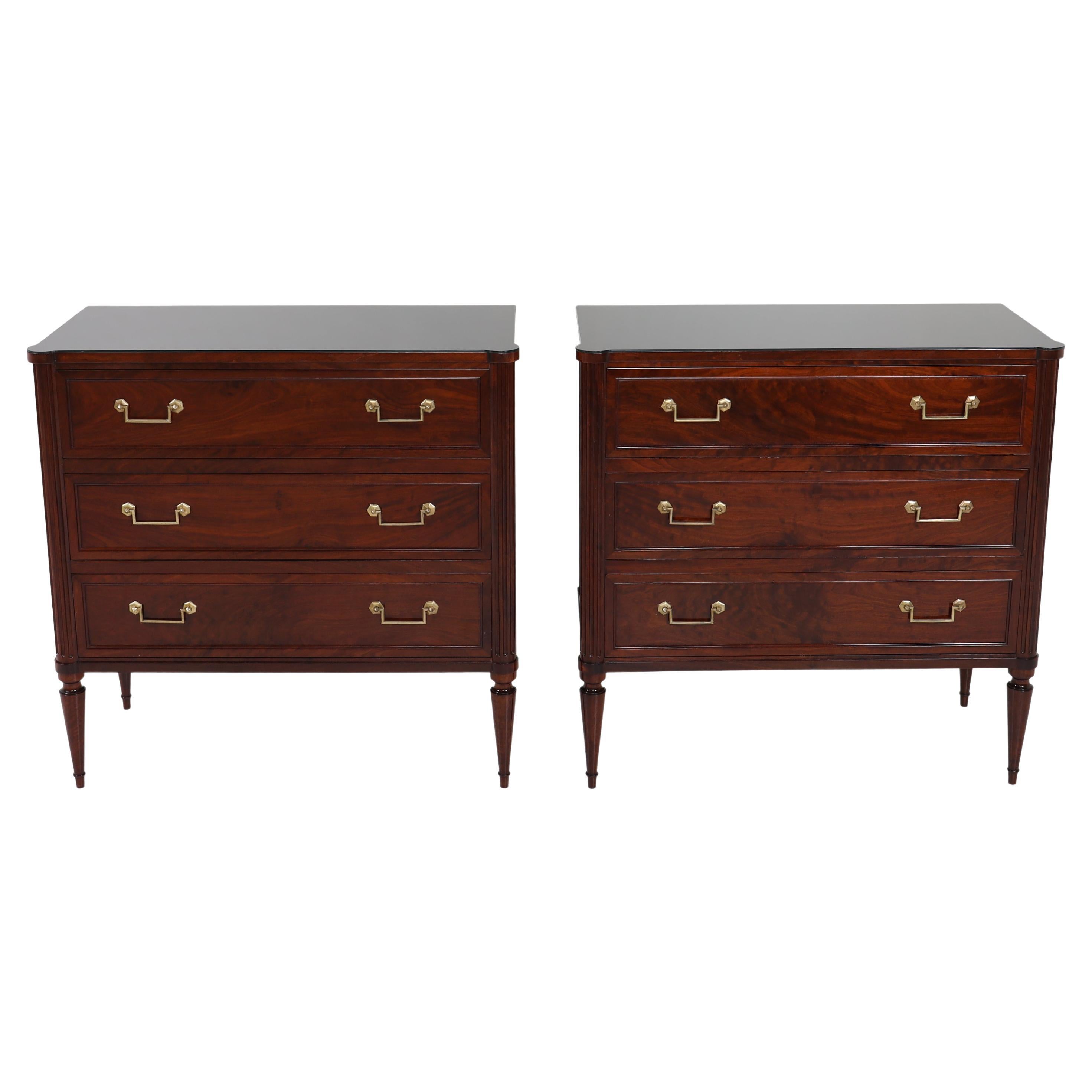 Pair of Late 19th Century Three Drawer Chests For Sale
