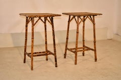 Pair of Late 19th Century Tortoise Bamboo Side Tables from France