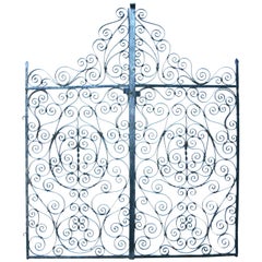 Pair of Late 19th Century Wrought Iron English Garden Gates Antique Pair of Late 19th Century Wrought Iron English Garden Gates