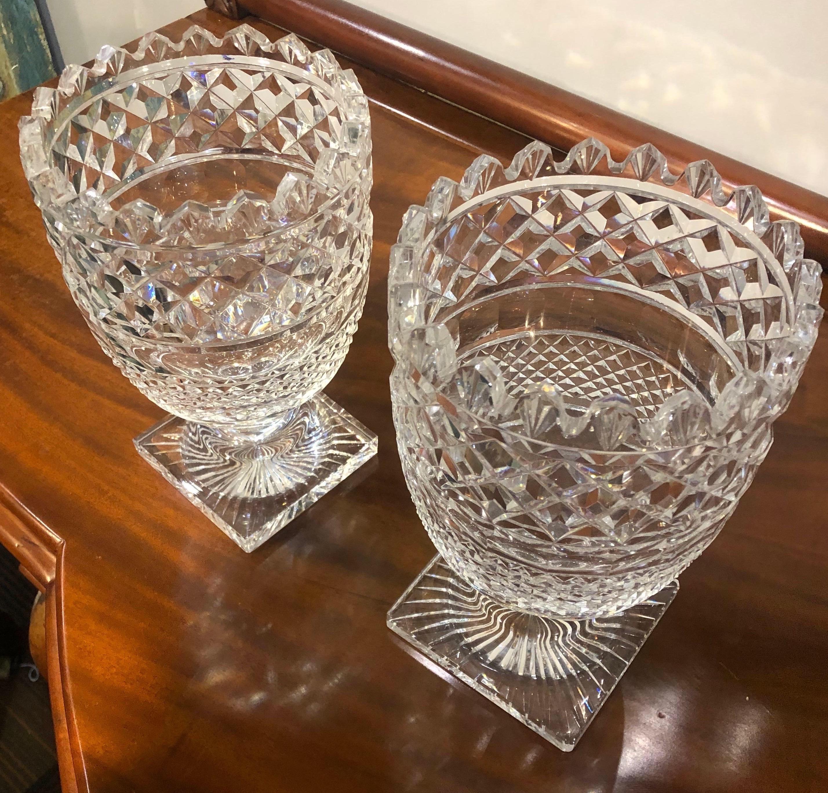 Pair of Late 19th-Early 20th Century Cut Glass Vases 6