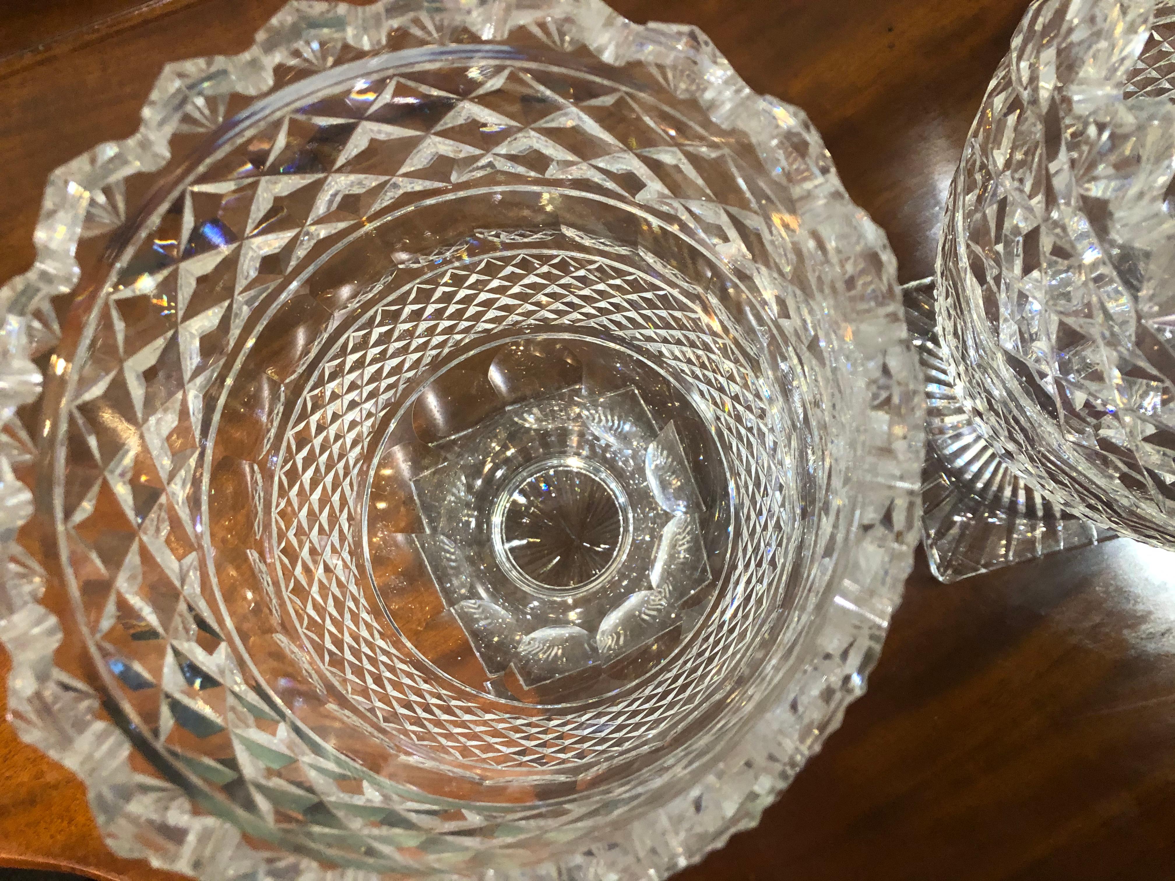 Pair of Late 19th-Early 20th Century Cut Glass Vases 5
