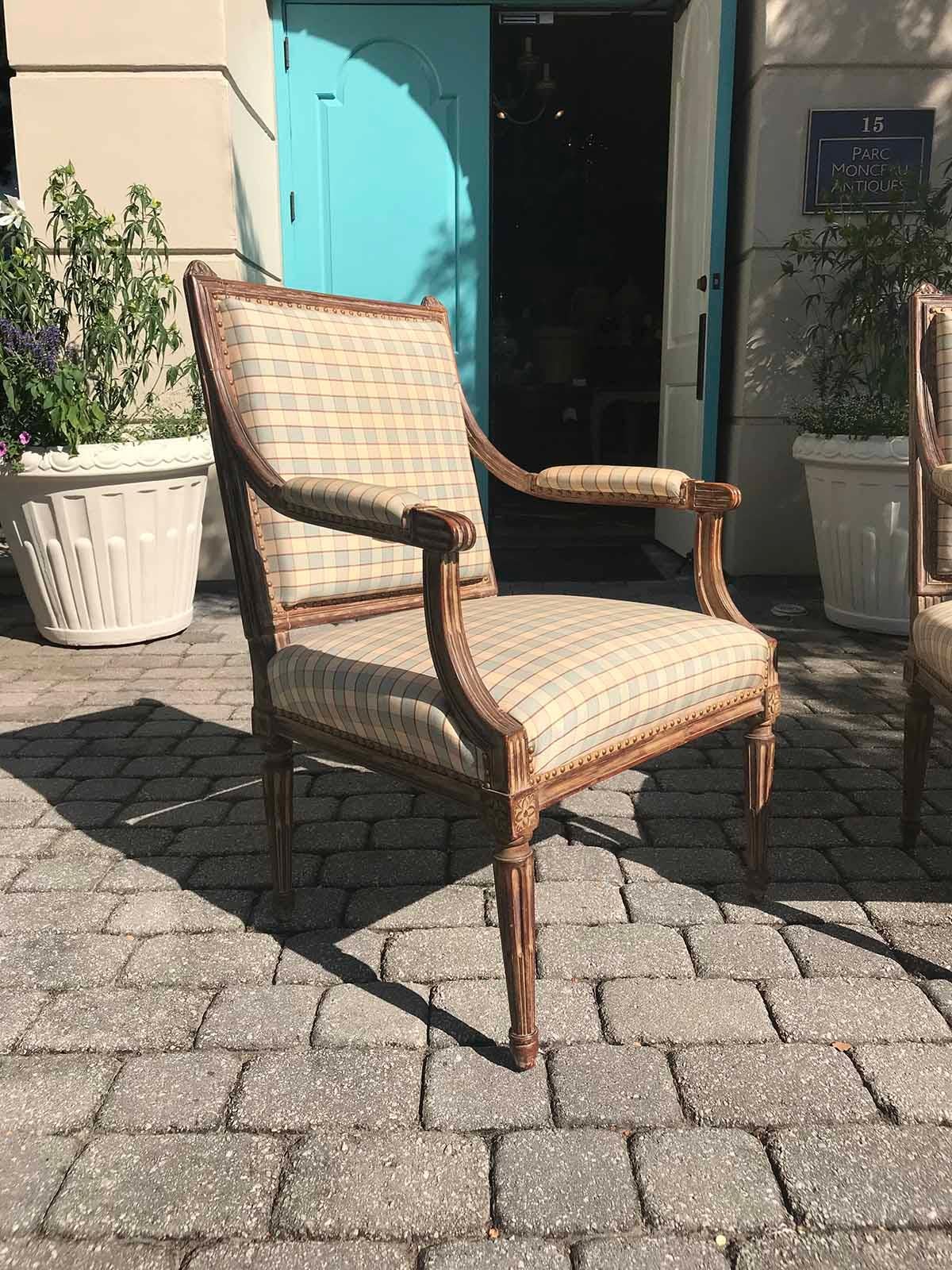 Pair of Late 19th-Early 20th Century Louis XVI Armchairs In Good Condition In Atlanta, GA