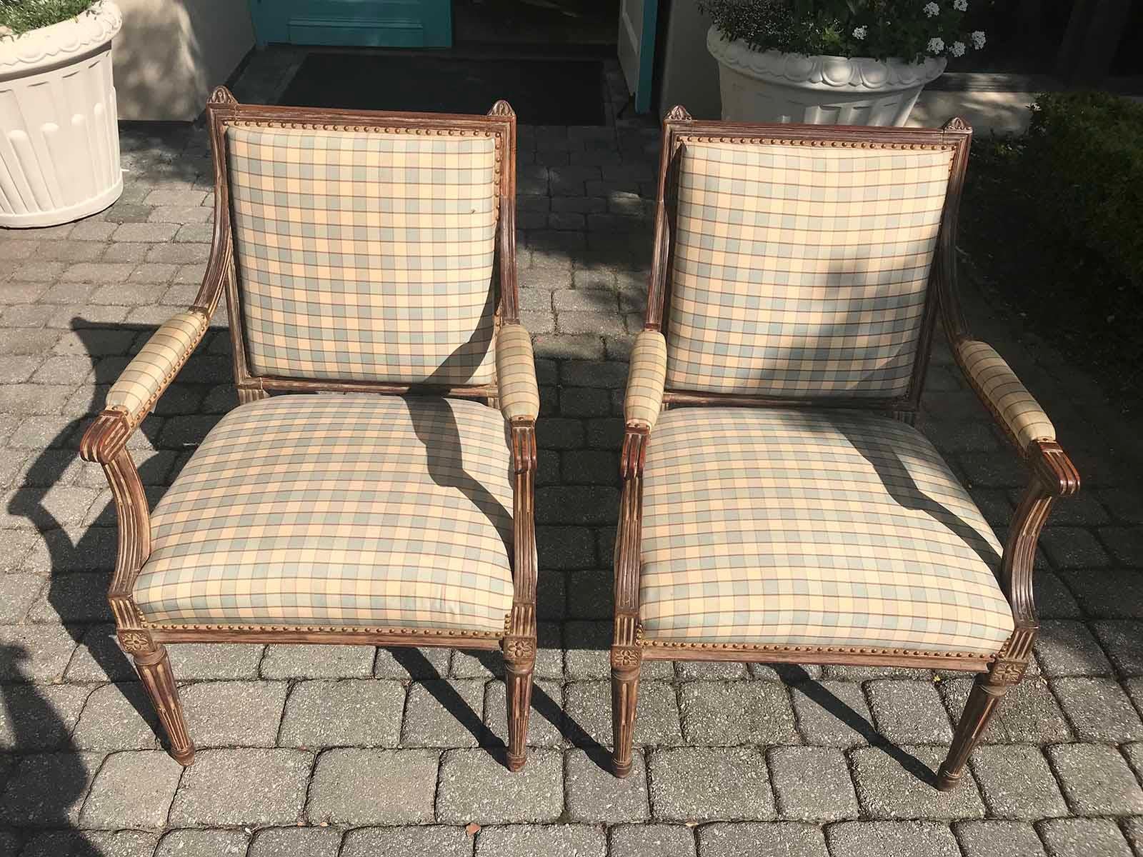 Pair of Late 19th-Early 20th Century Louis XVI Armchairs 4