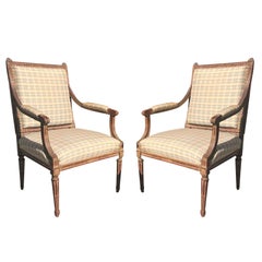 Pair of Late 19th-Early 20th Century Louis XVI Armchairs