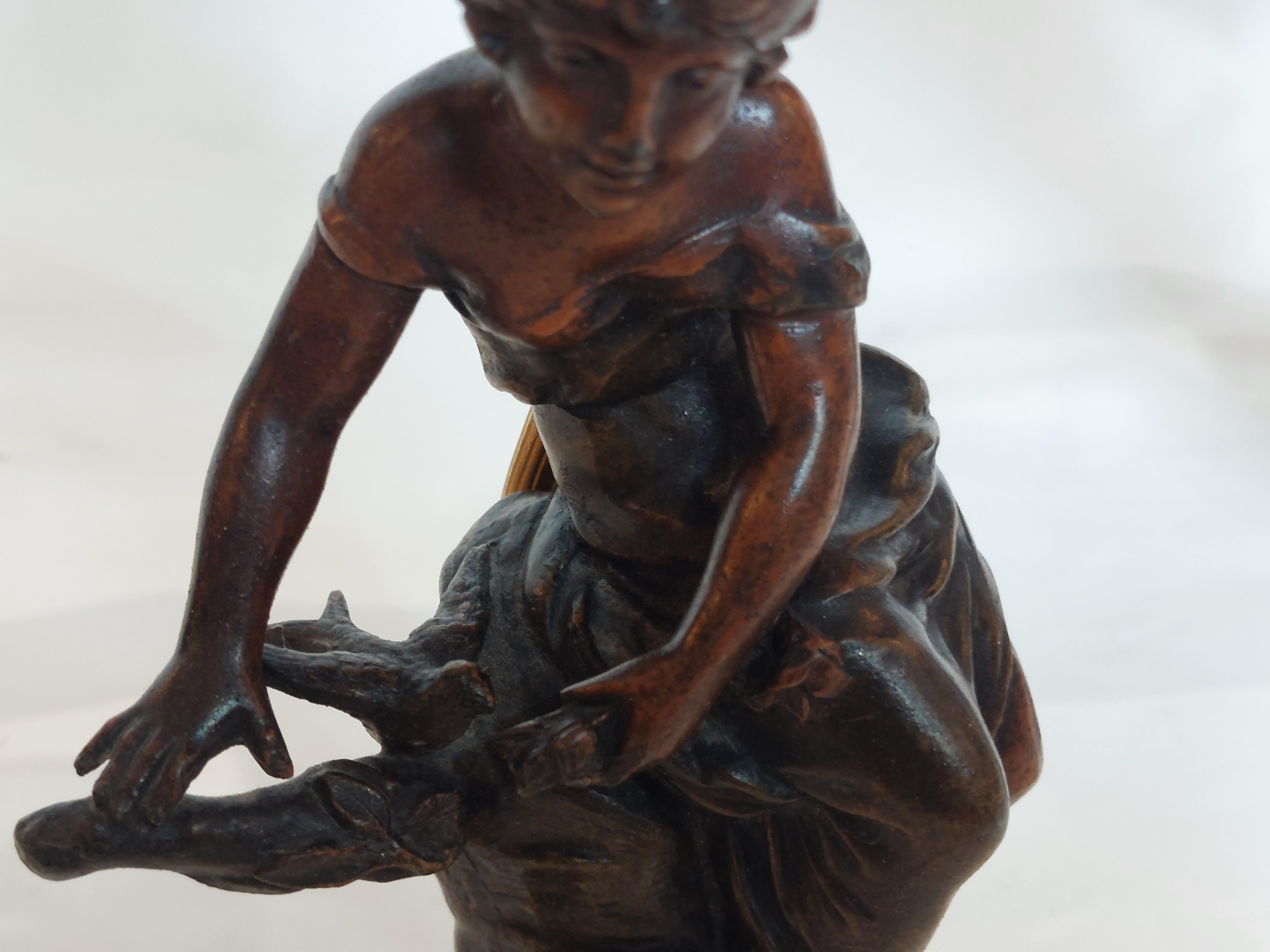 Paar figurale französische Tischlampen aus Bronze aus dem späten 19. im Angebot 6