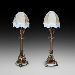 Pair of Late 19thC French Ormolu Candelabra Lamps