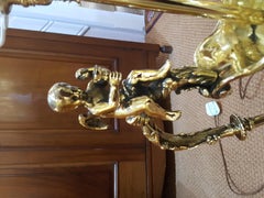 Pair of Late 19th Century Gilt Ewer Lamps