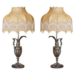 Pair of Late 19th Century Gilt Ewer Lights