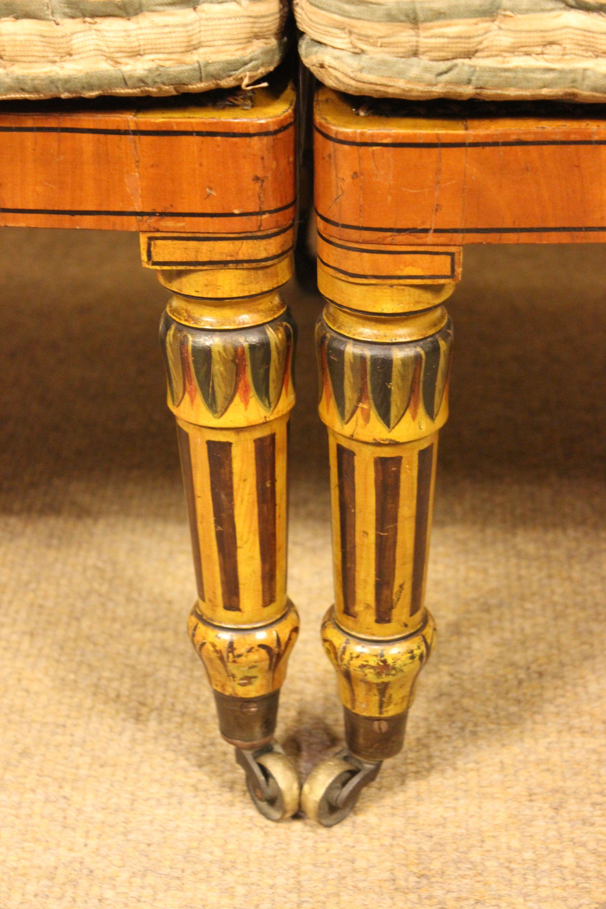 Pair of Late 19thc. Satinwood Corner Seats For Sale 2