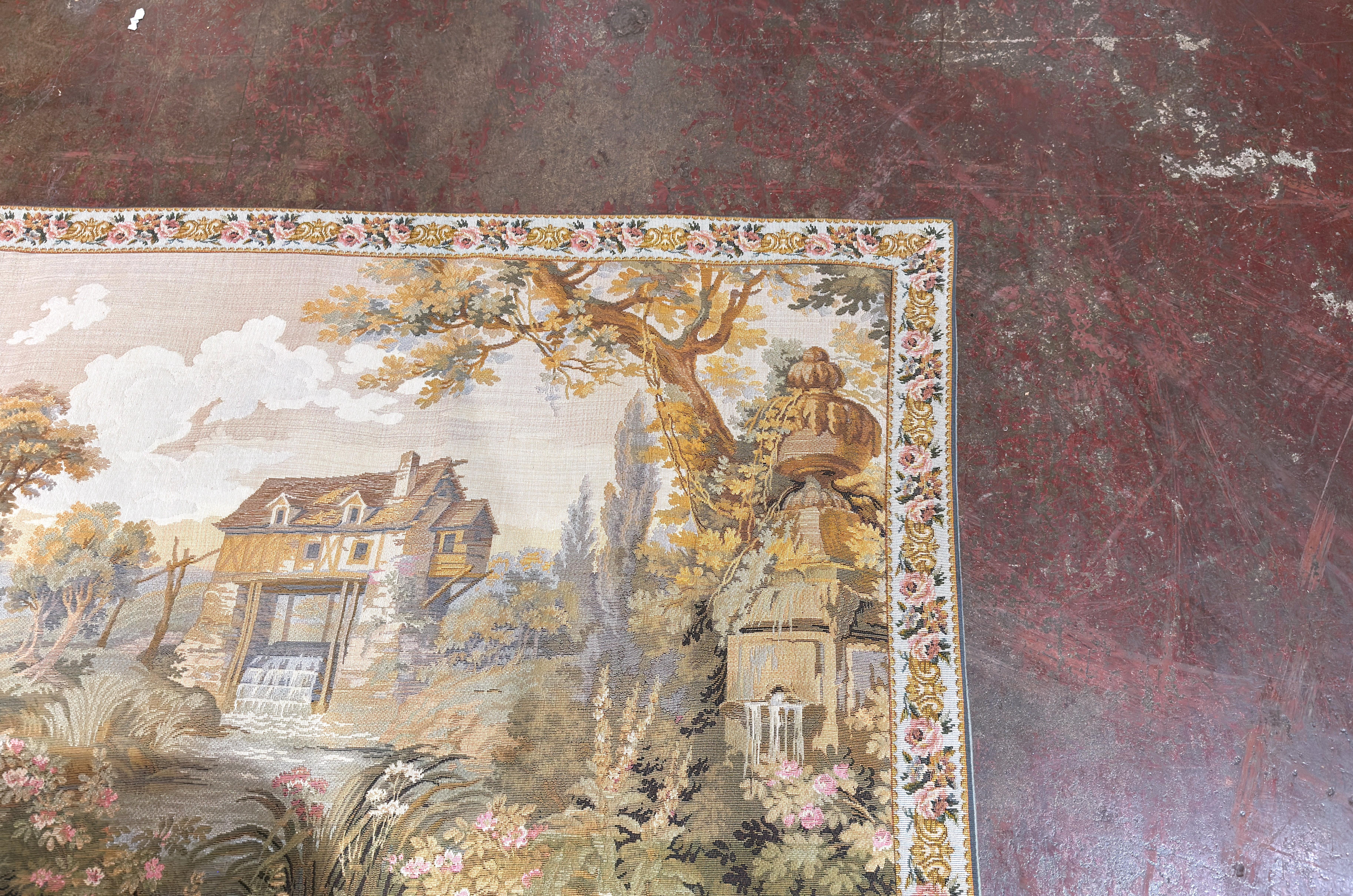Pair of late 20th Century French Gobelins-Style Verdure Tapestry Panels en vente 4