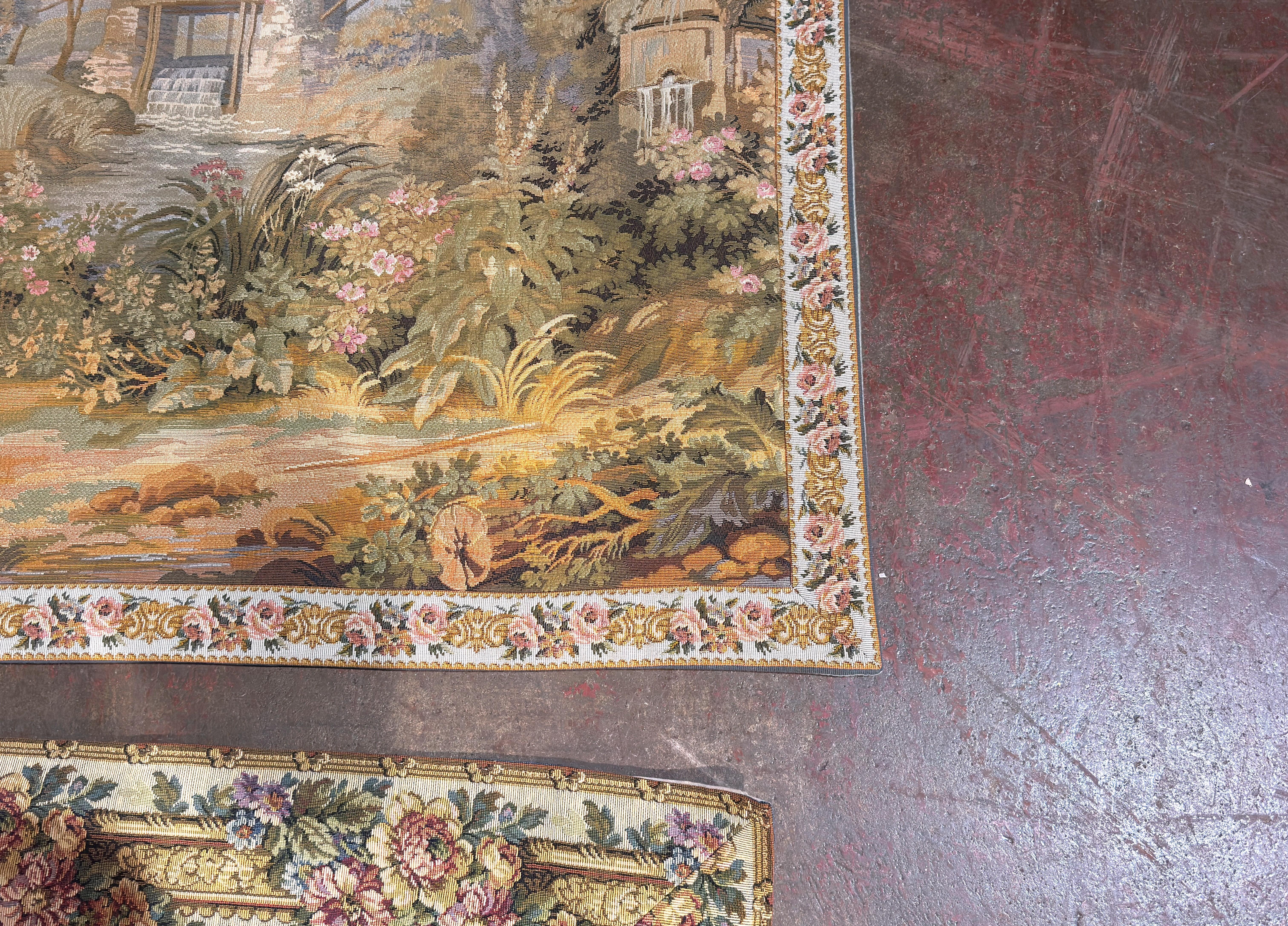 Pair of late 20th Century French Gobelins-Style Verdure Tapestry Panels en vente 5
