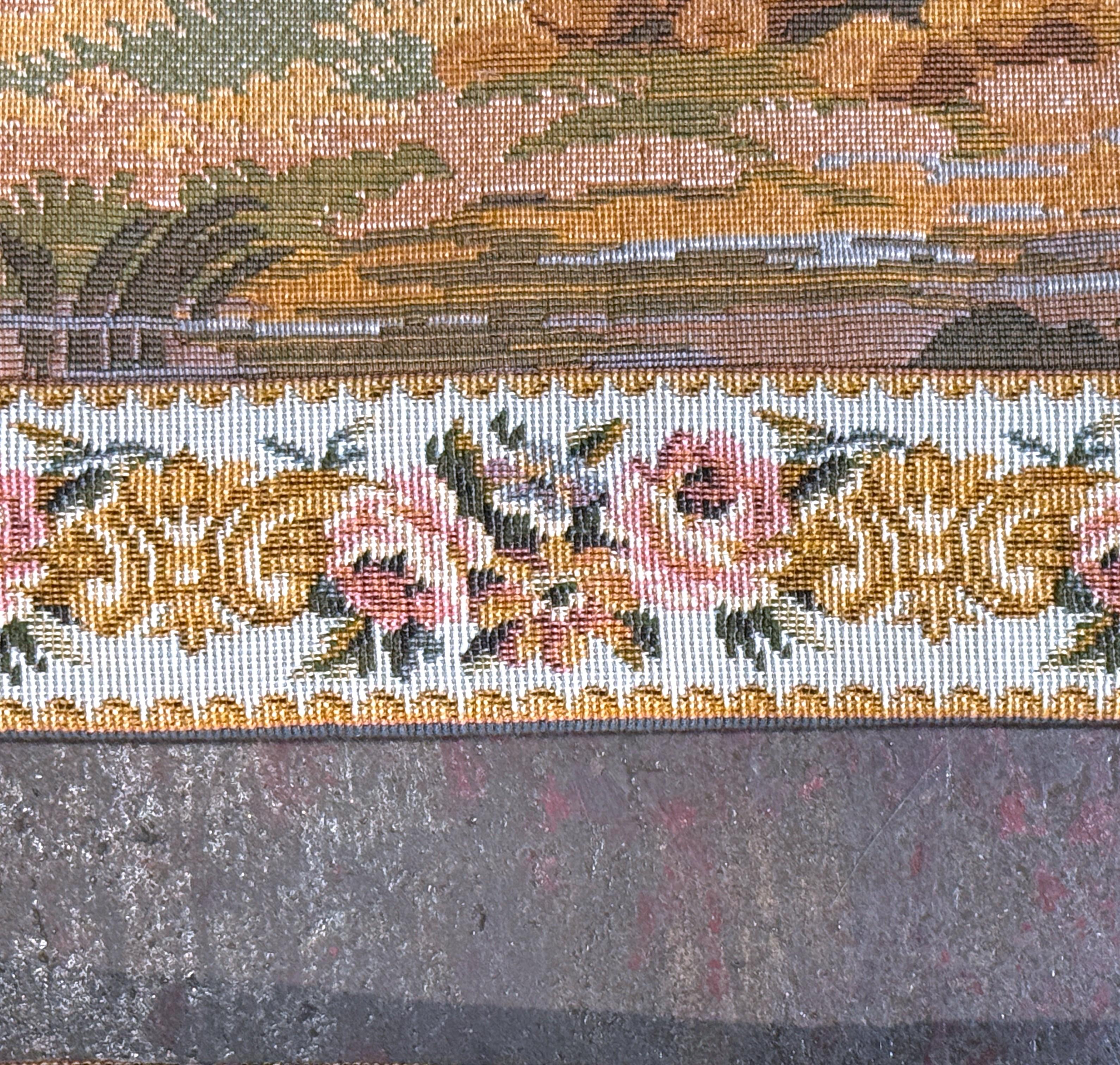 Pair of late 20th Century French Gobelins-Style Verdure Tapestry Panels en vente 8