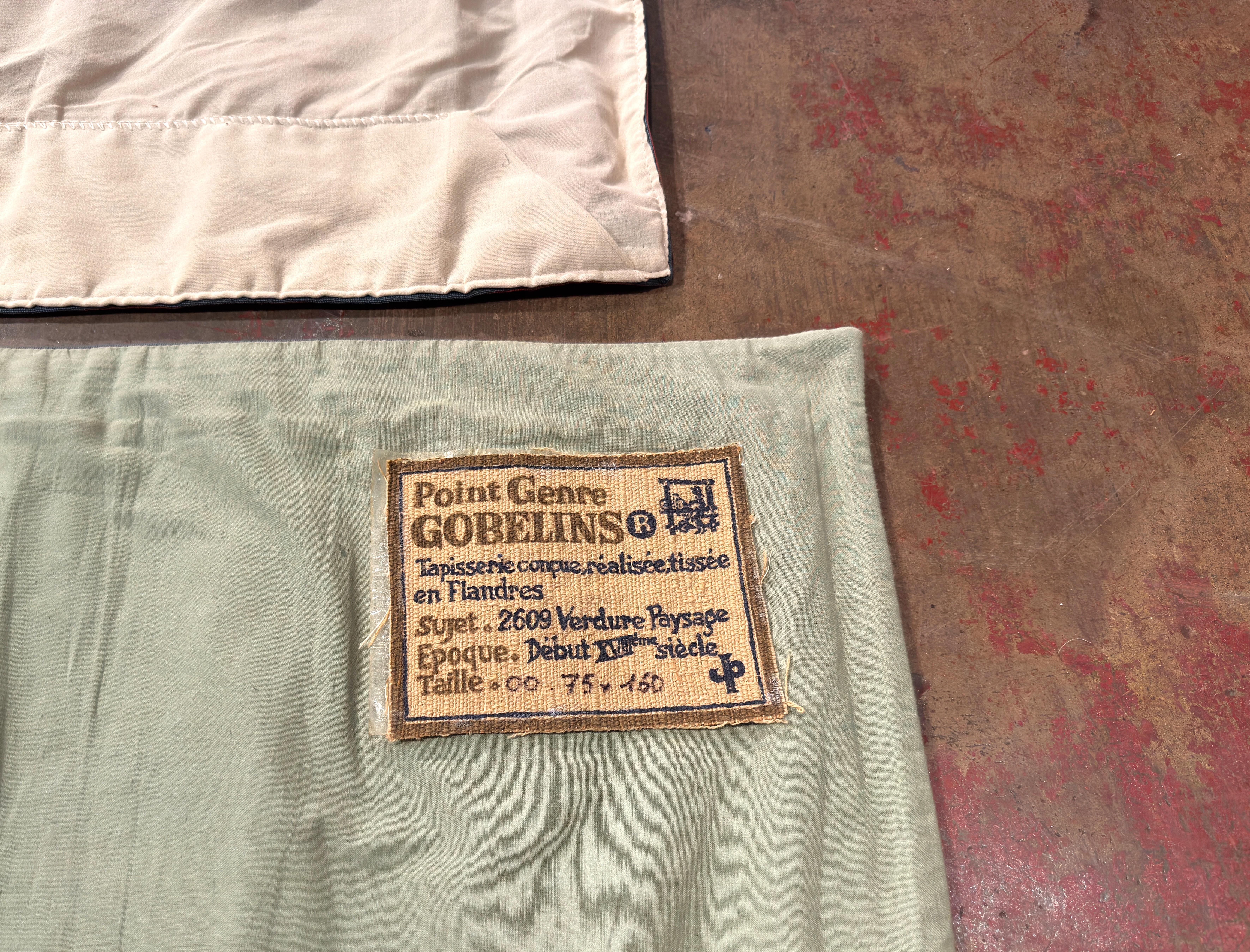 Pair of late 20th Century French Gobelins-Style Verdure Tapestry Panels en vente 10