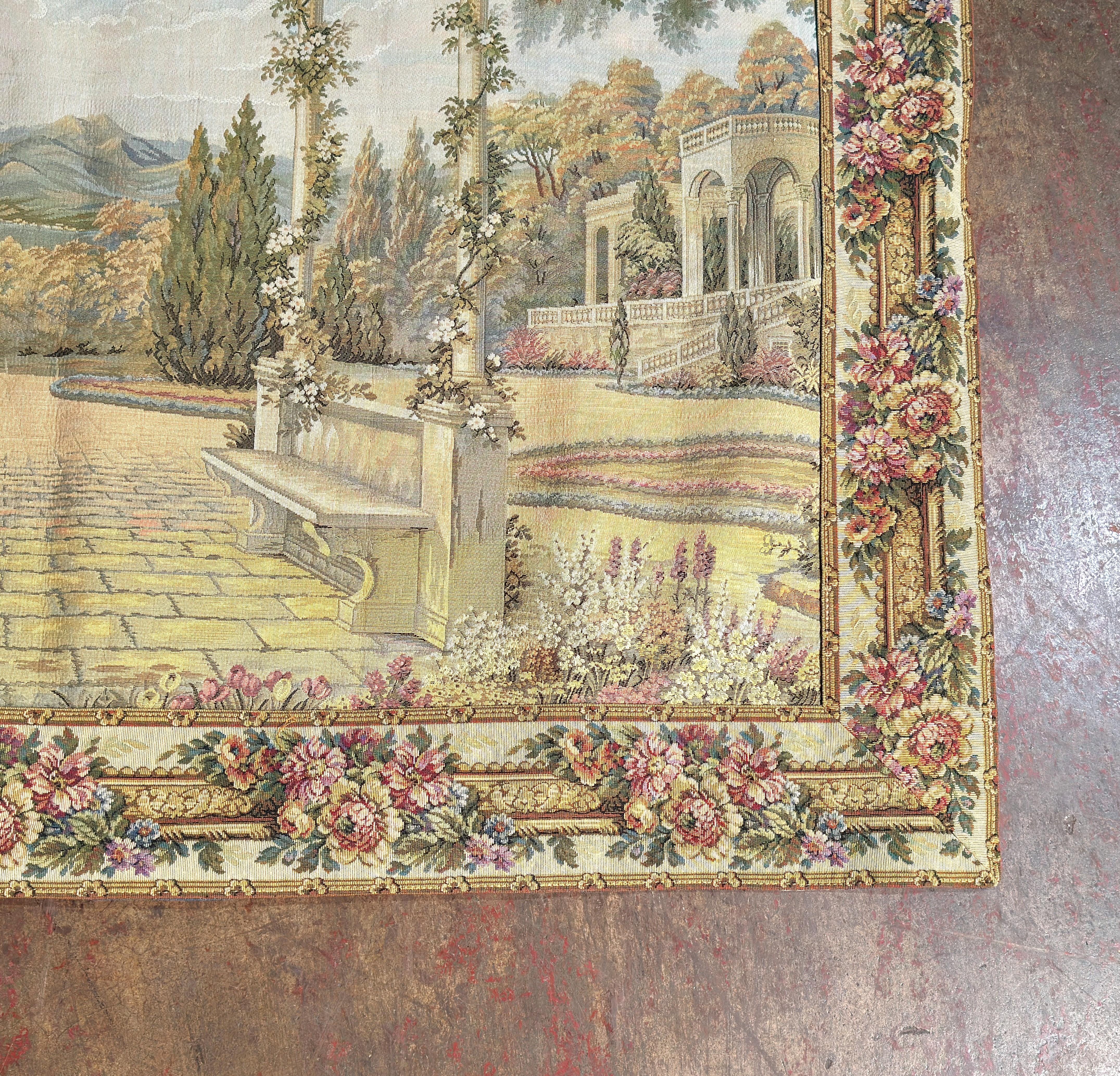 Français Pair of late 20th Century French Gobelins-Style Verdure Tapestry Panels en vente
