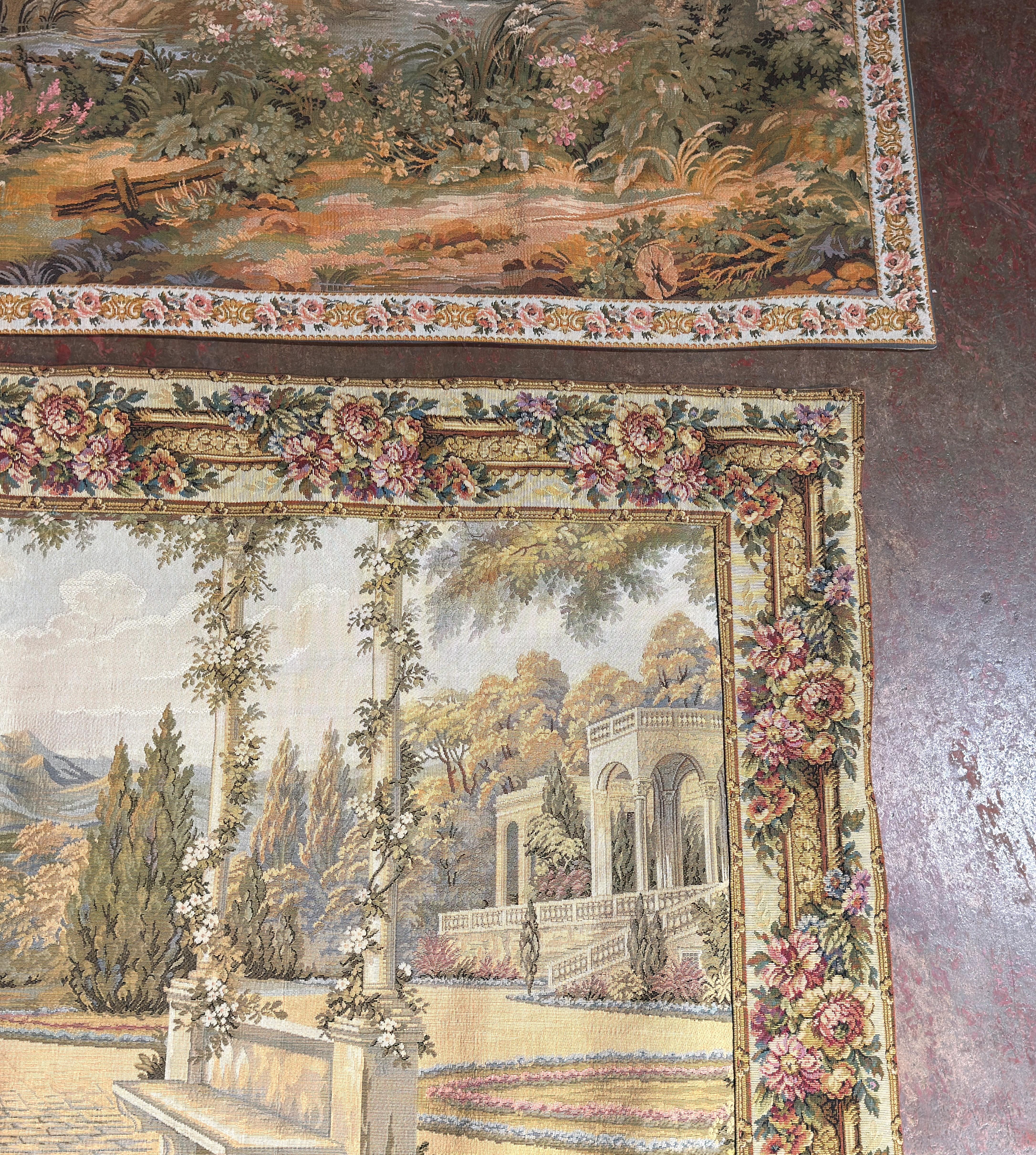 Fait à la machine Pair of late 20th Century French Gobelins-Style Verdure Tapestry Panels en vente