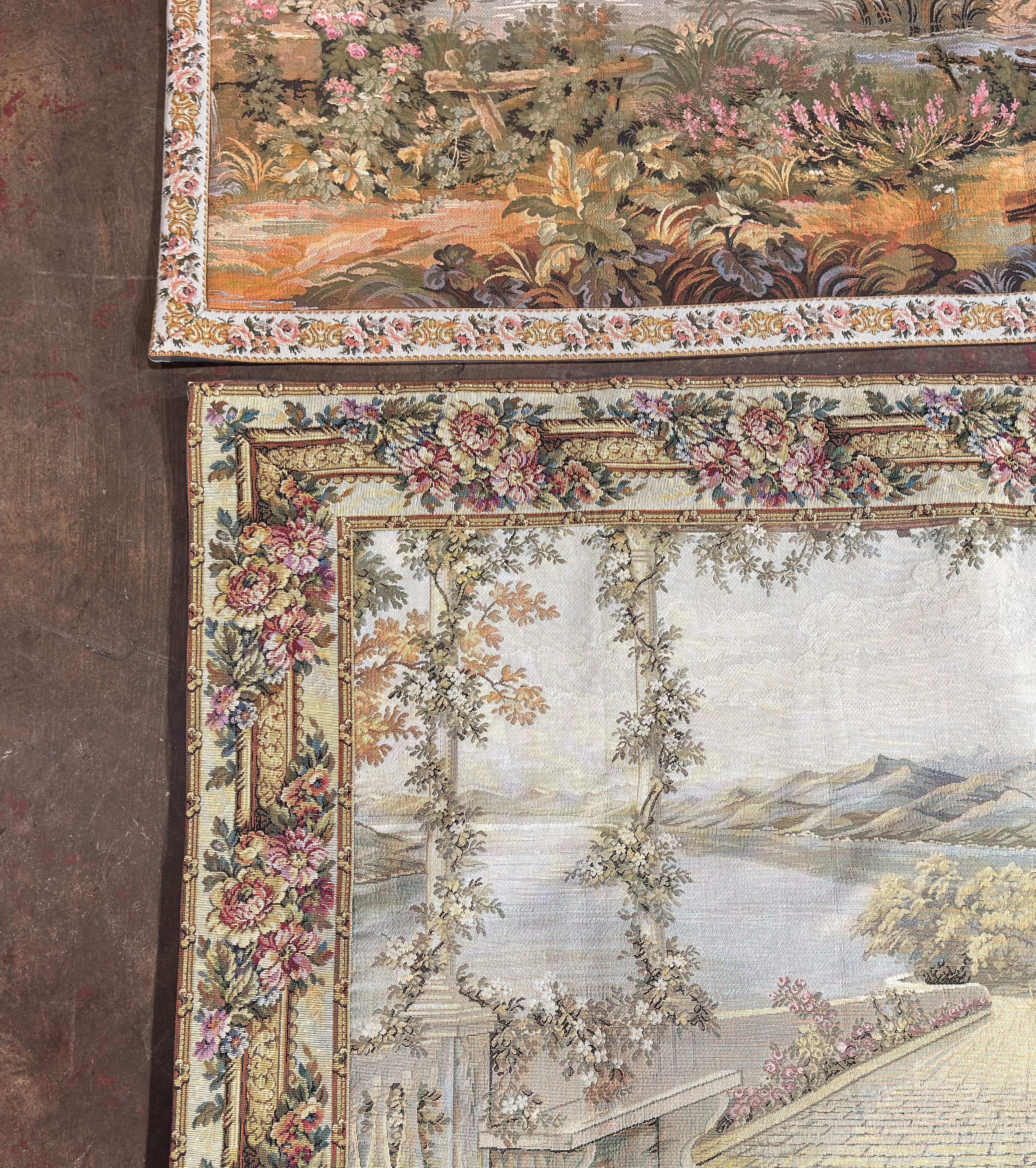 Pair of late 20th Century French Gobelins-Style Verdure Tapestry Panels Excellent état - En vente à Dallas, TX