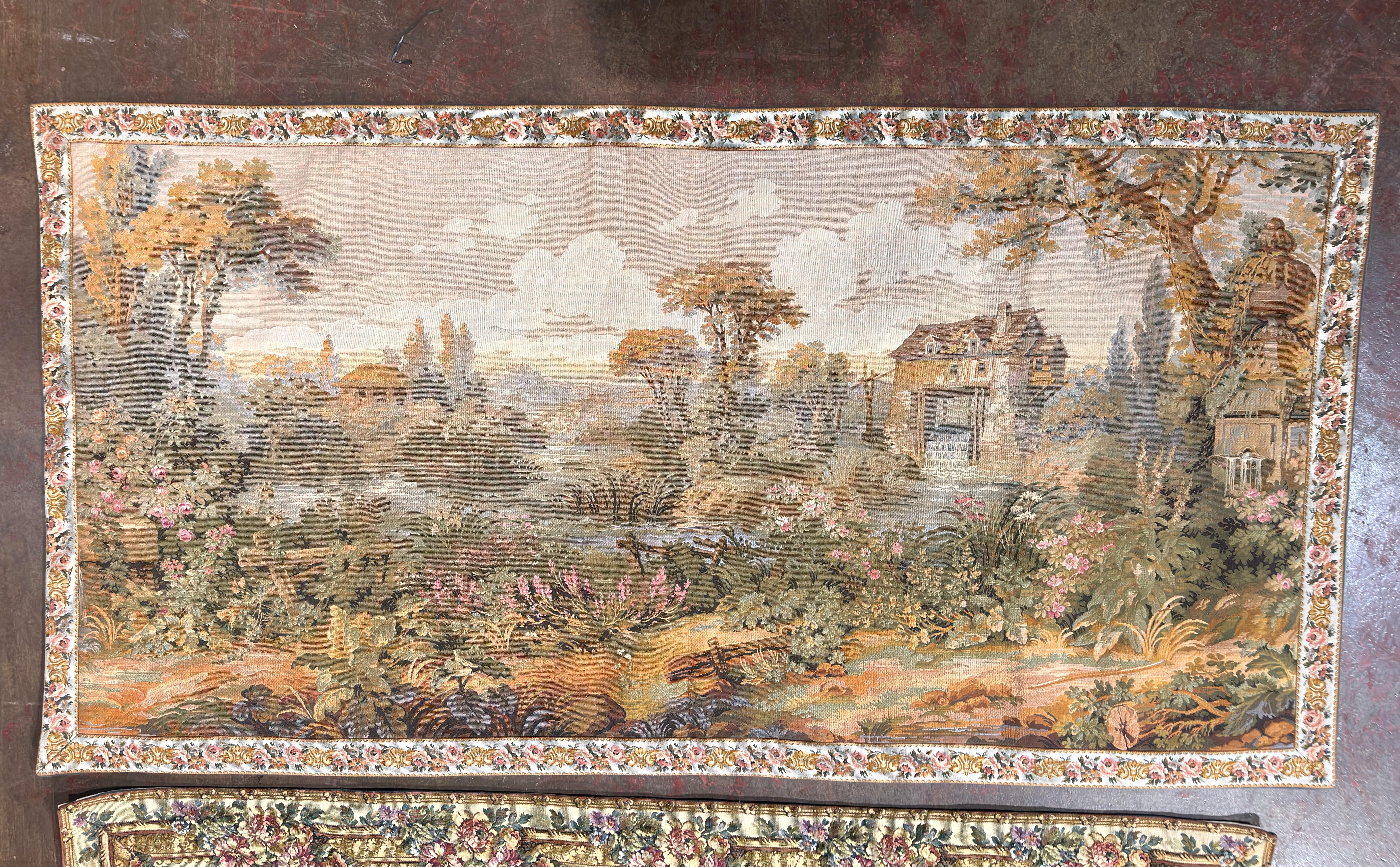 Pair of late 20th Century French Gobelins-Style Verdure Tapestry Panels en vente 2
