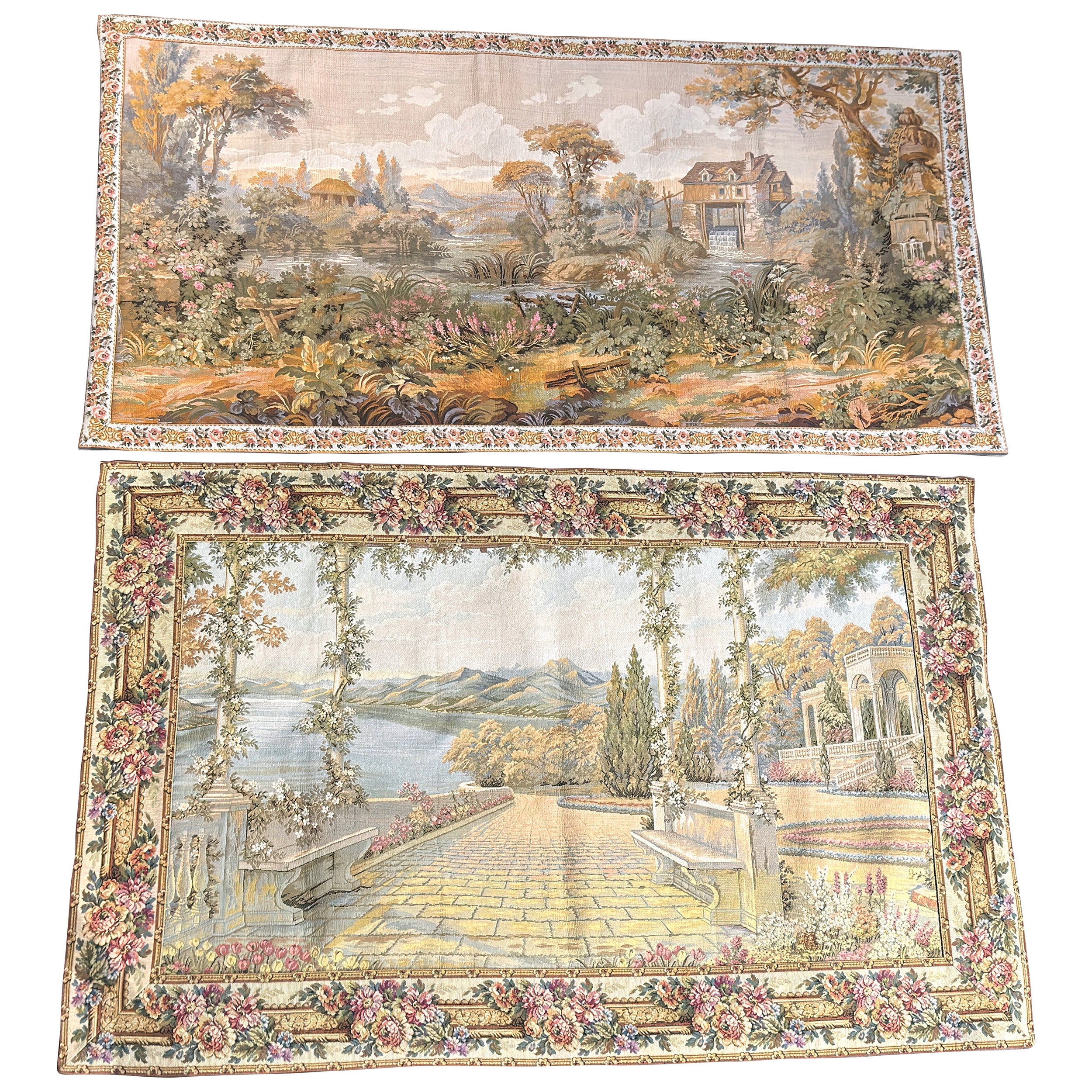 Pair of late 20th Century French Gobelins-Style Verdure Tapestry Panels