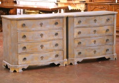 Pair of Late 20th Century French Louis Philippe Style Painted Commodes Chests