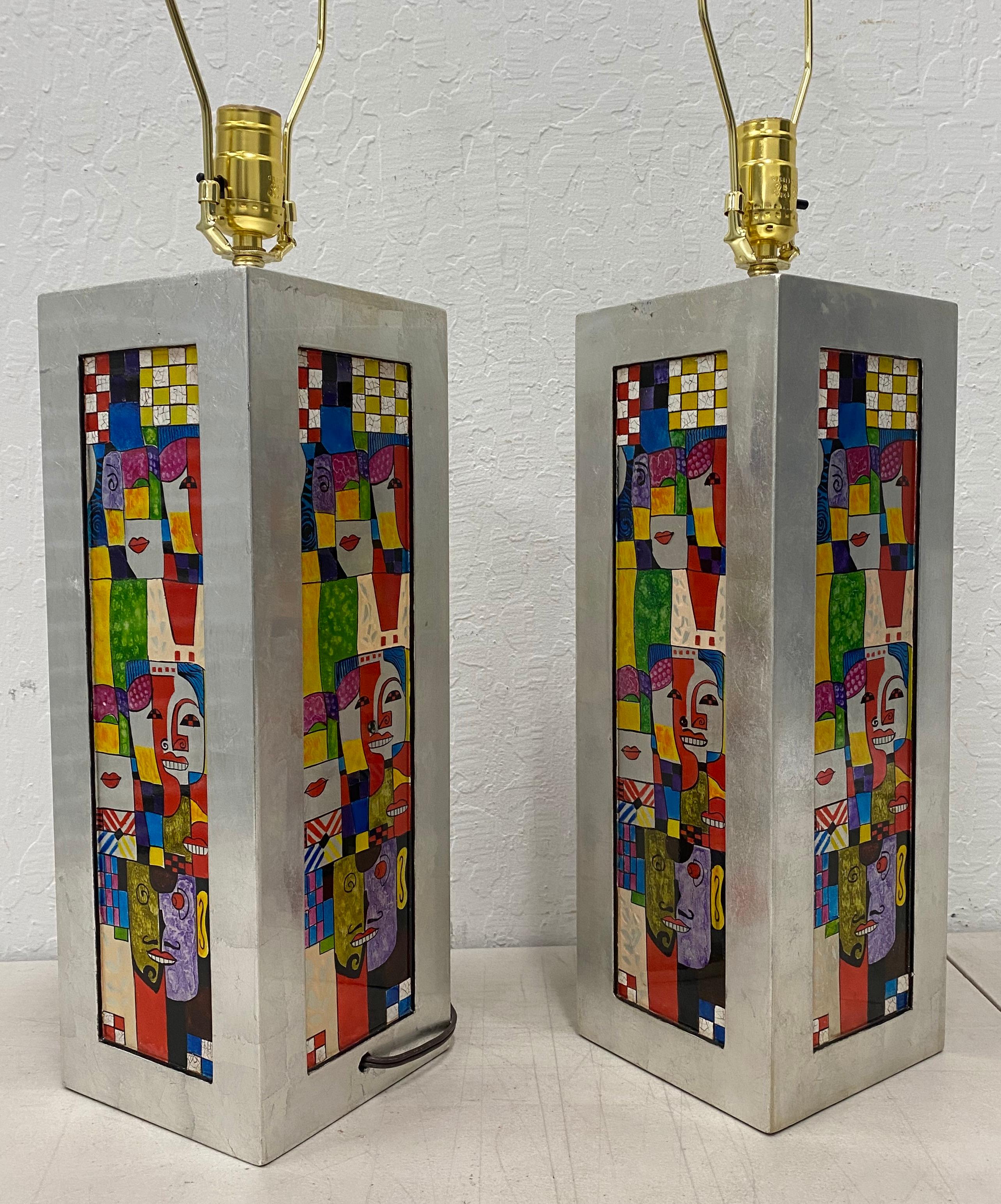American Pair of Late 20th Century Jazz Table Lamps