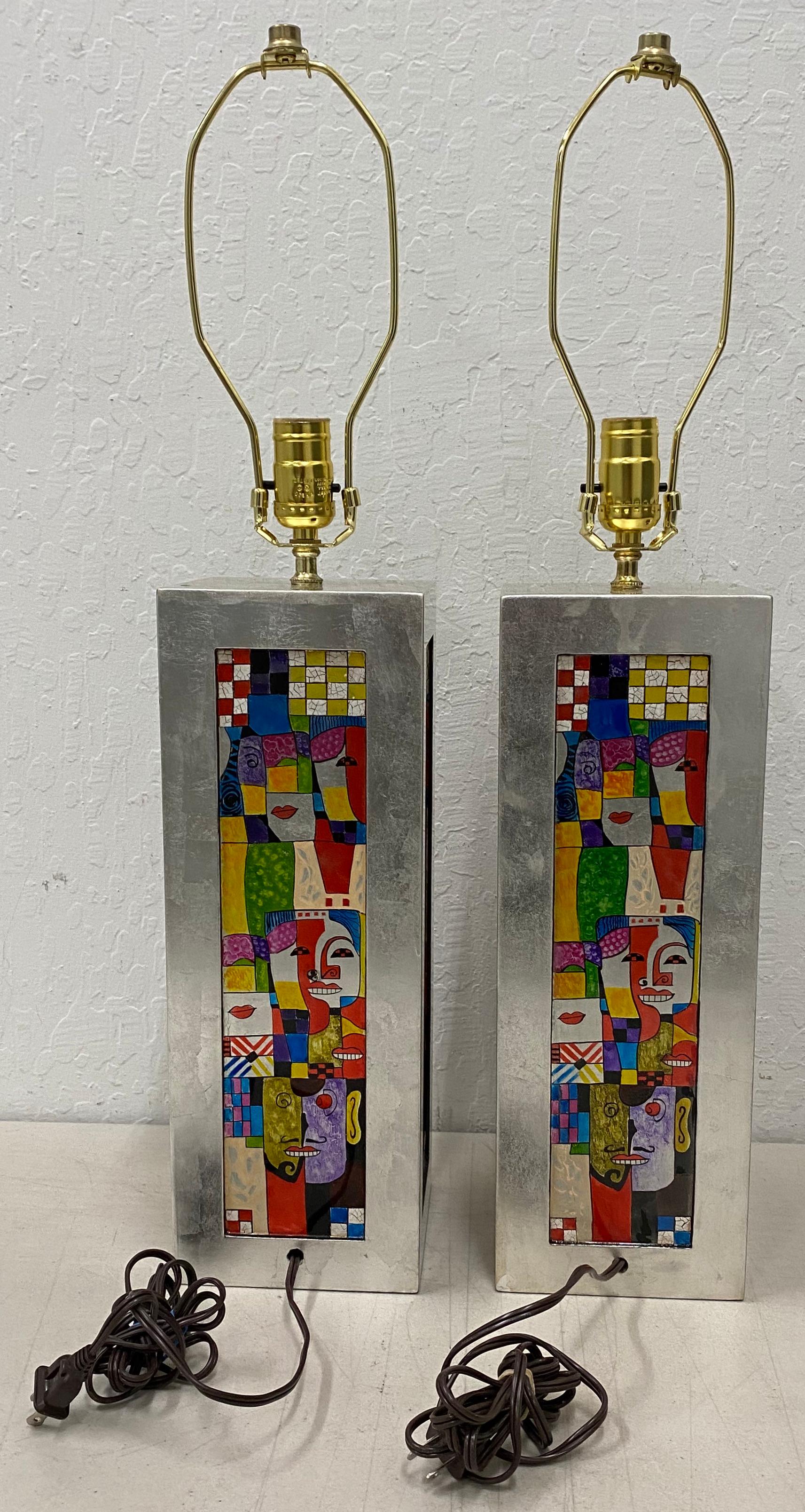 Pair of Late 20th Century Jazz Table Lamps In Good Condition In San Francisco, CA