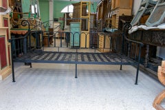 Pair of Late 20th Century Spanish Iron Benches Painted Black