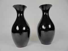 Pair of Late 20th Century Tete de Negre Vases