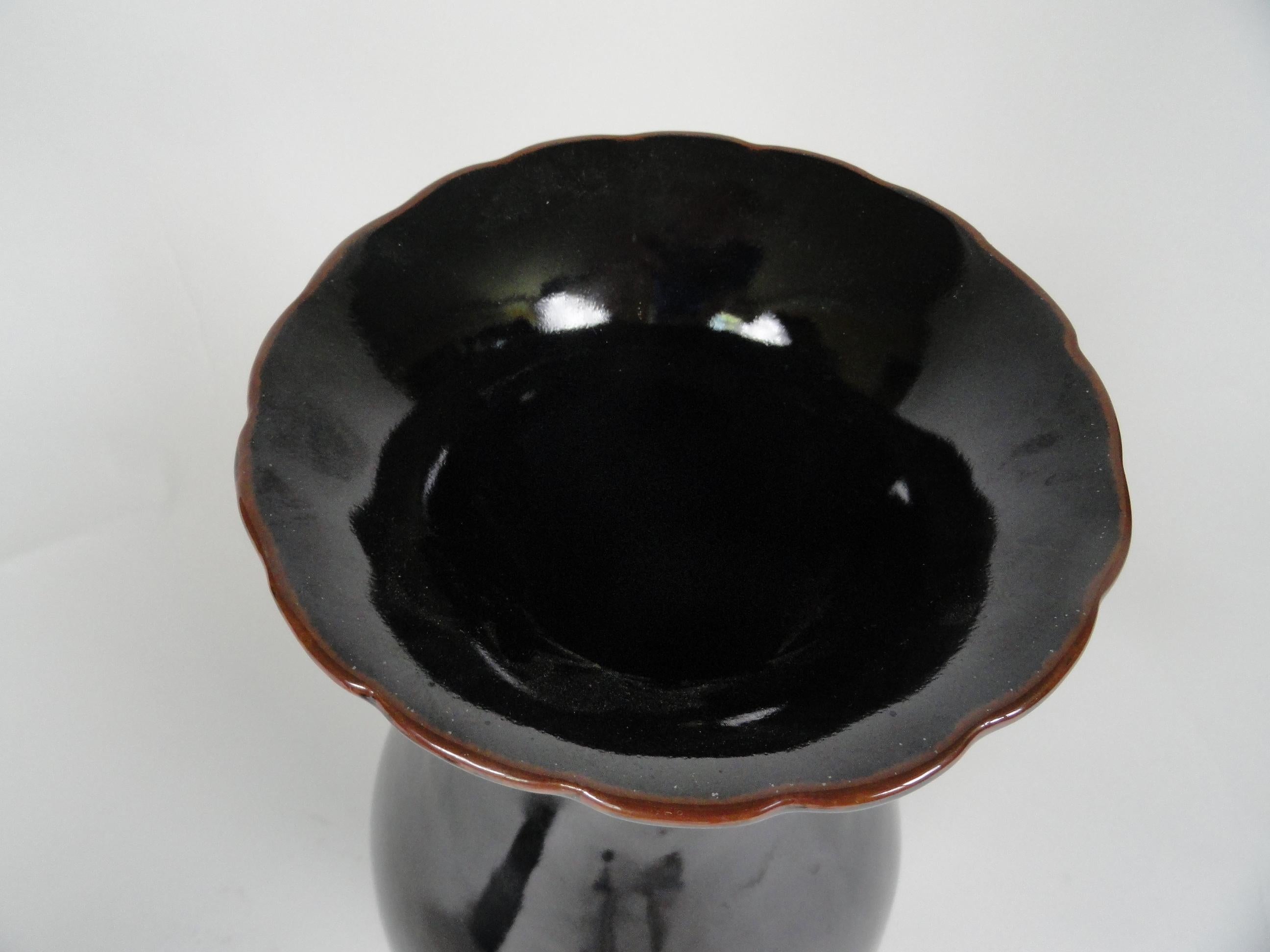 Contemporary Pair of Late 20th Century Tete de Negre Vases For Sale
