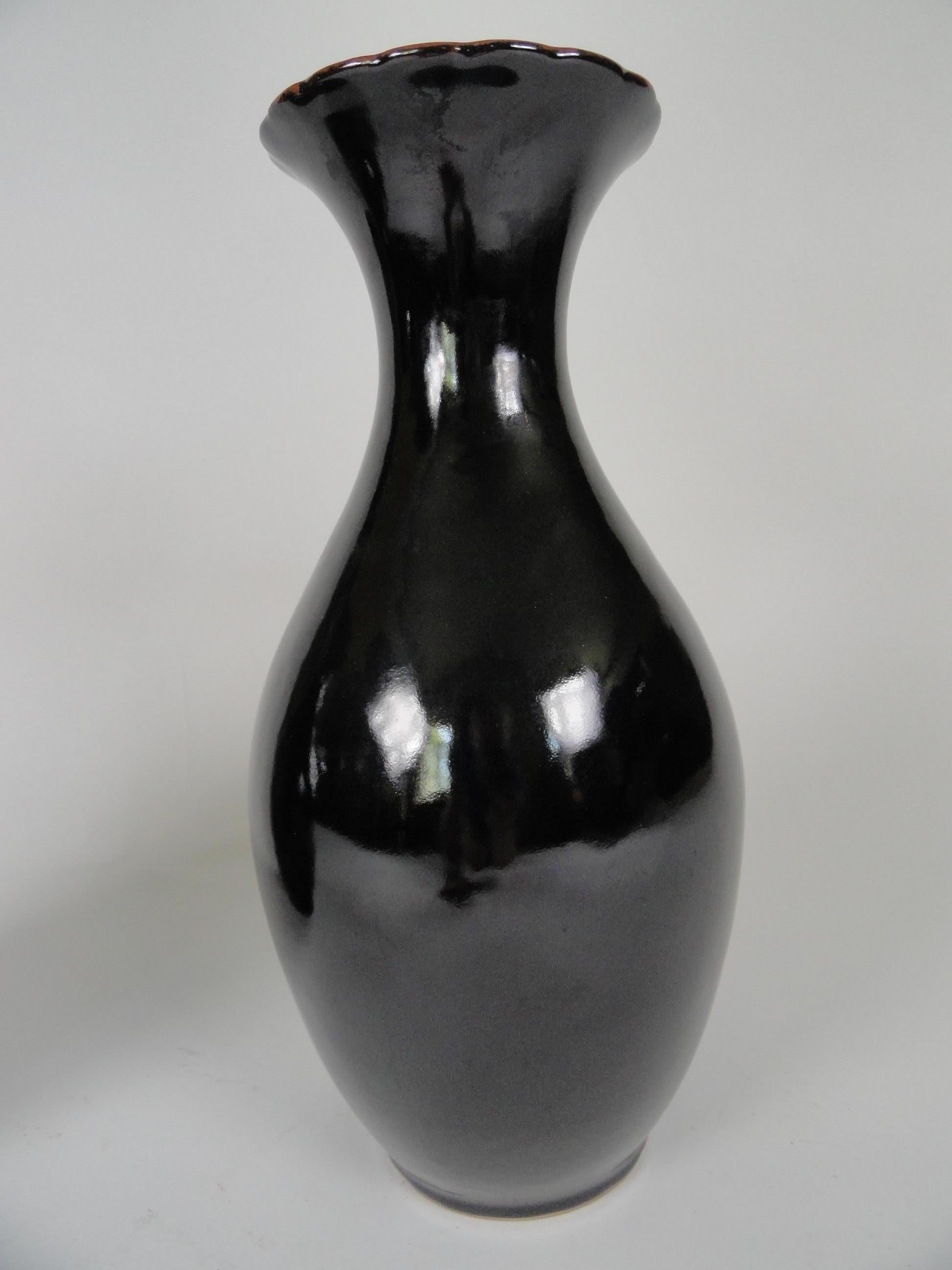 Pair of Late 20th Century Tete de Negre Vases For Sale 1