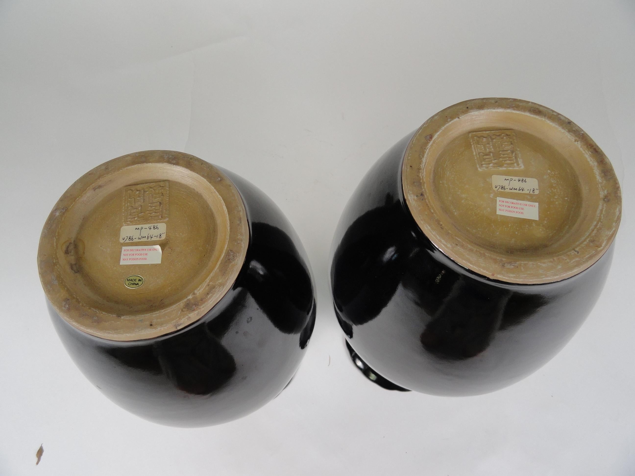 Pair of Late 20th Century Tete de Negre Vases For Sale 2