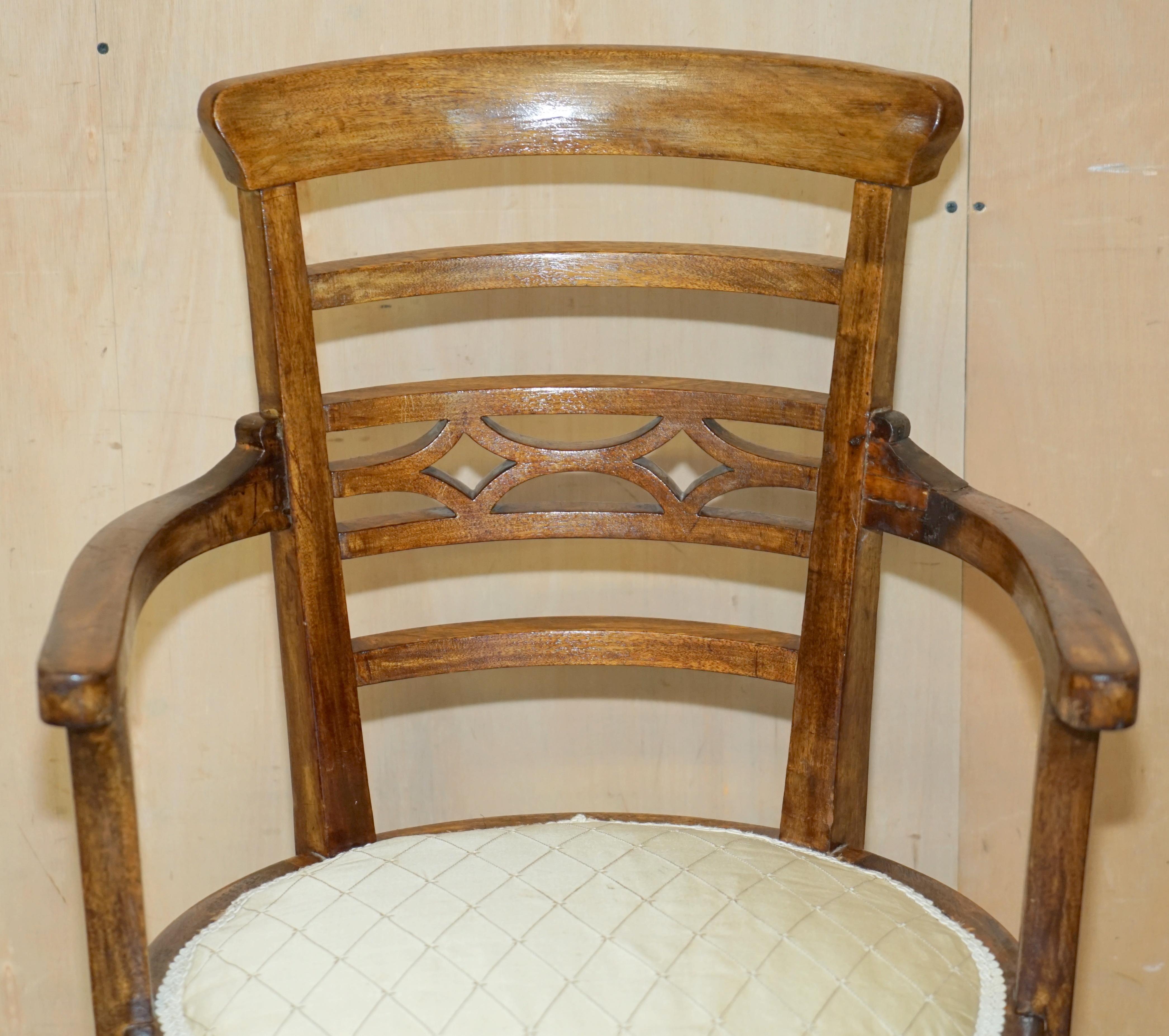 Hand-Crafted PAIR OF LATE ANTIQUE VICTORIAN WALNUT B COHEN & SON'S LTD SWIVEL CAPTAINS CHAIRs For Sale