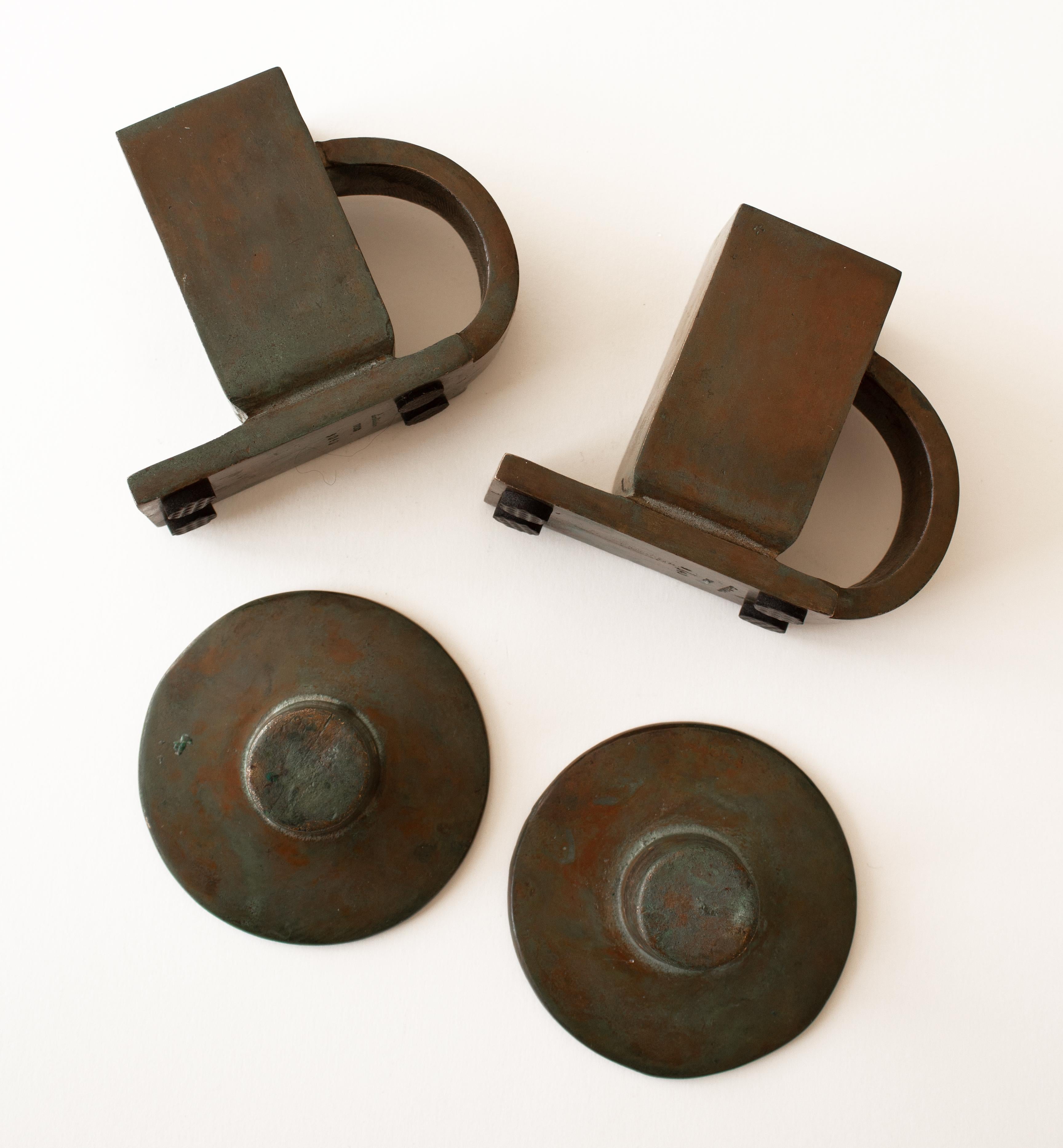 Pair of Late Functionalist Bronze Candlesticks – Sune Bäckström, Model 9040 For Sale 6