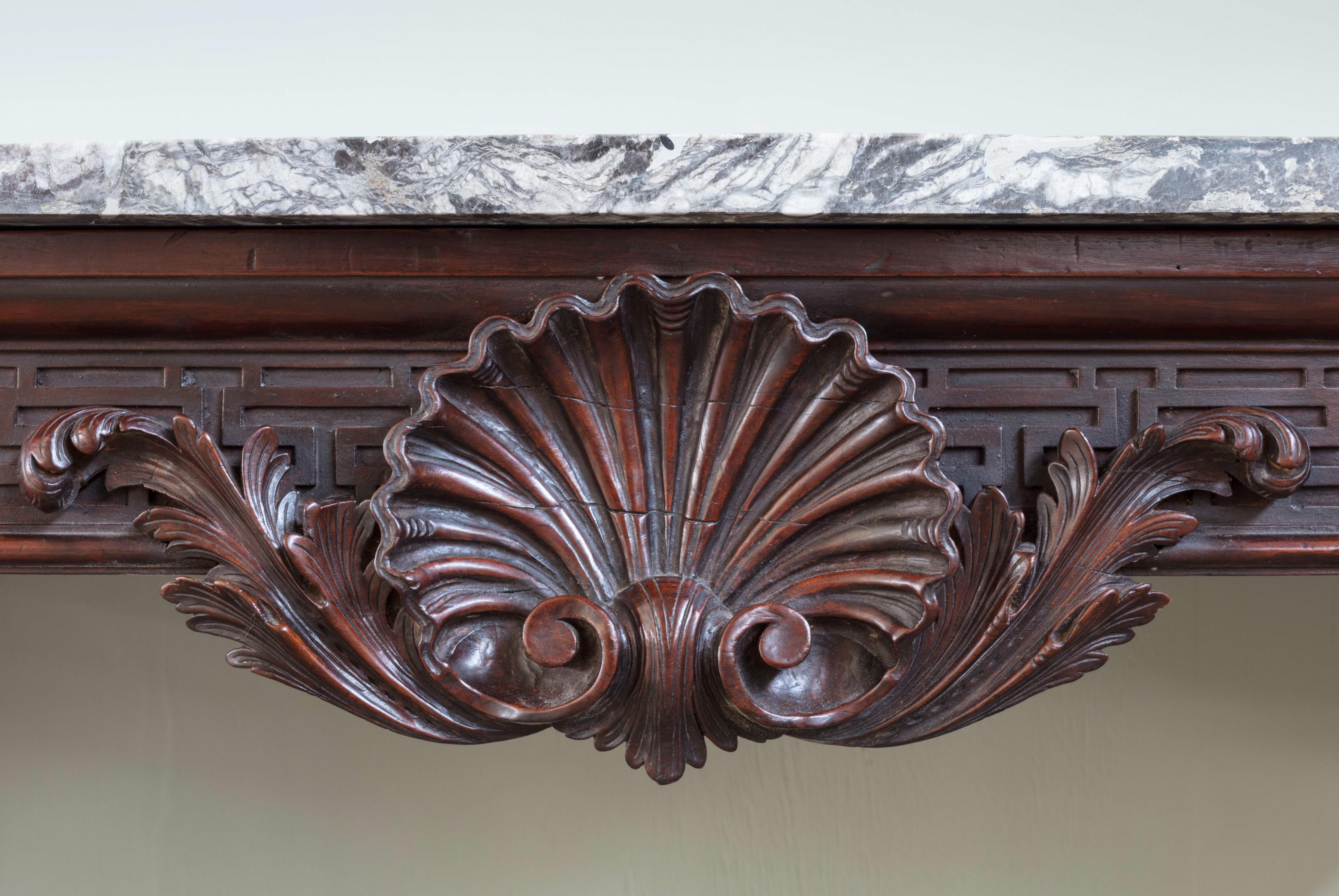 Pair of Late George II Marble Topped Mahogany Side Tables In Good Condition In London, GB