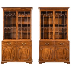 Pair of Late George III Period Mahogany Bookcases