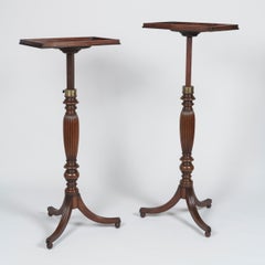Pair of Late Georgian Adjustable Mahogany Tripod Tables