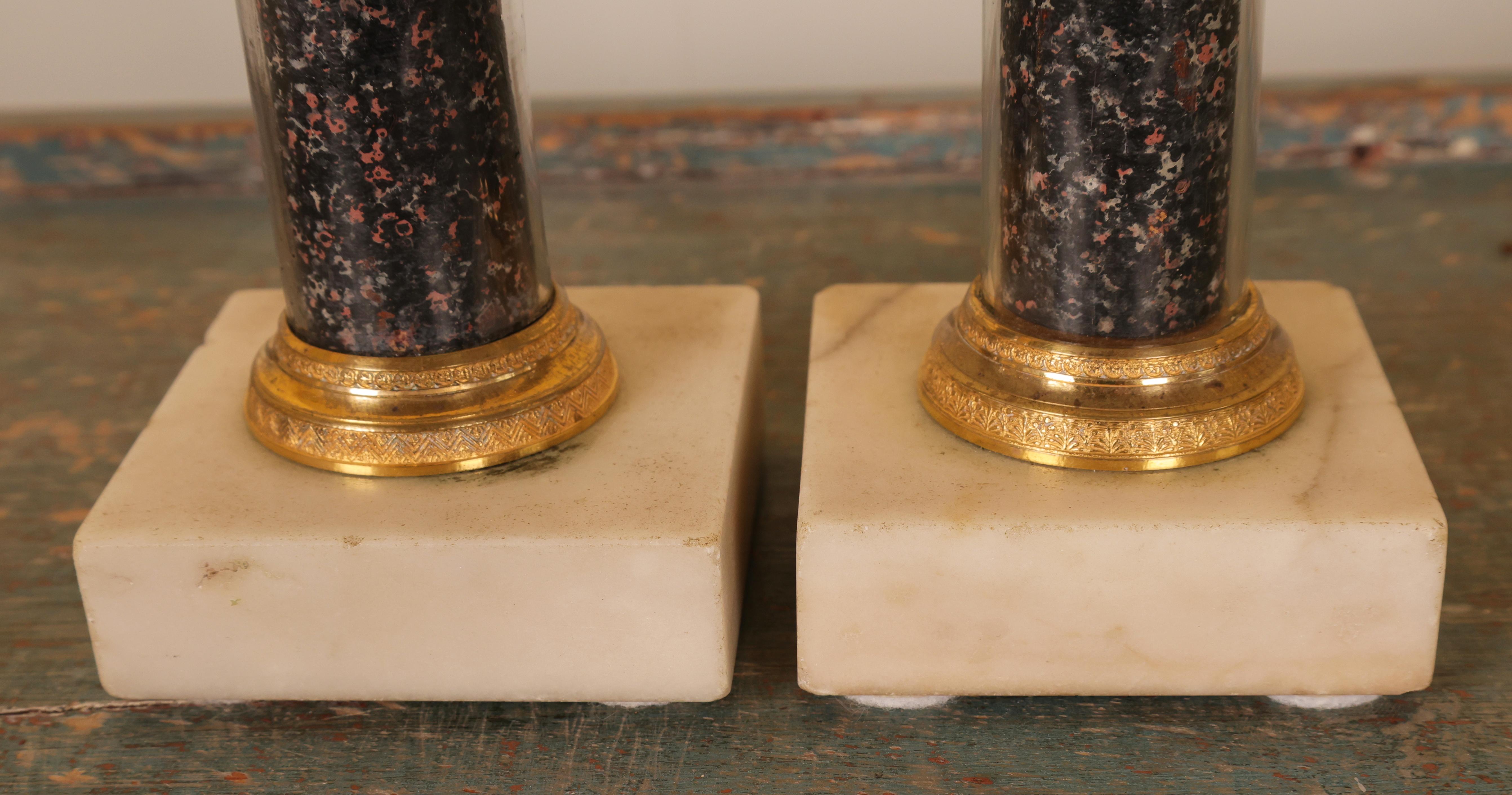 Early 19th Century Pair of Late Gustavian Candlesticks For Sale