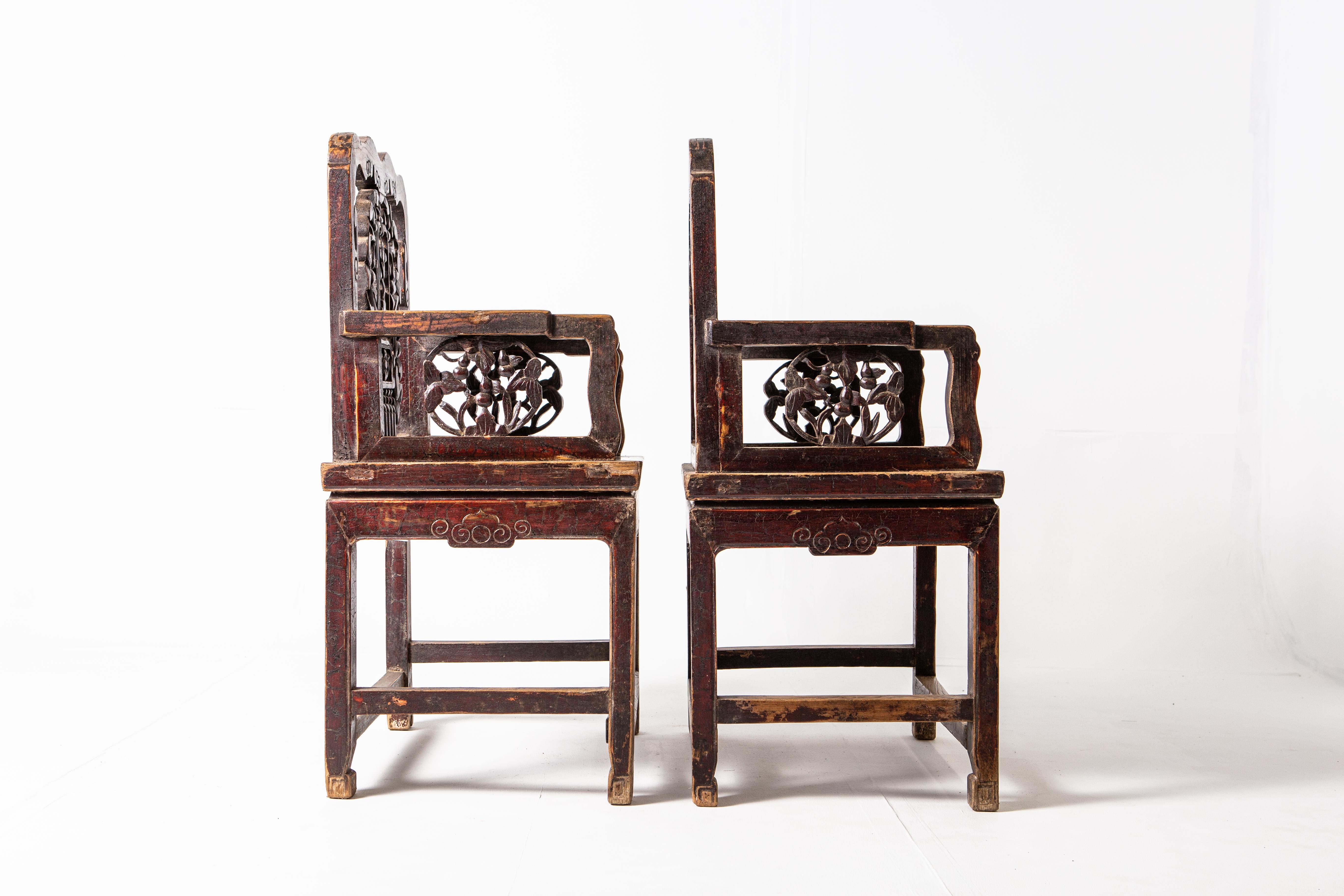 Pair of Late Qing Dynasty Armchairs 5