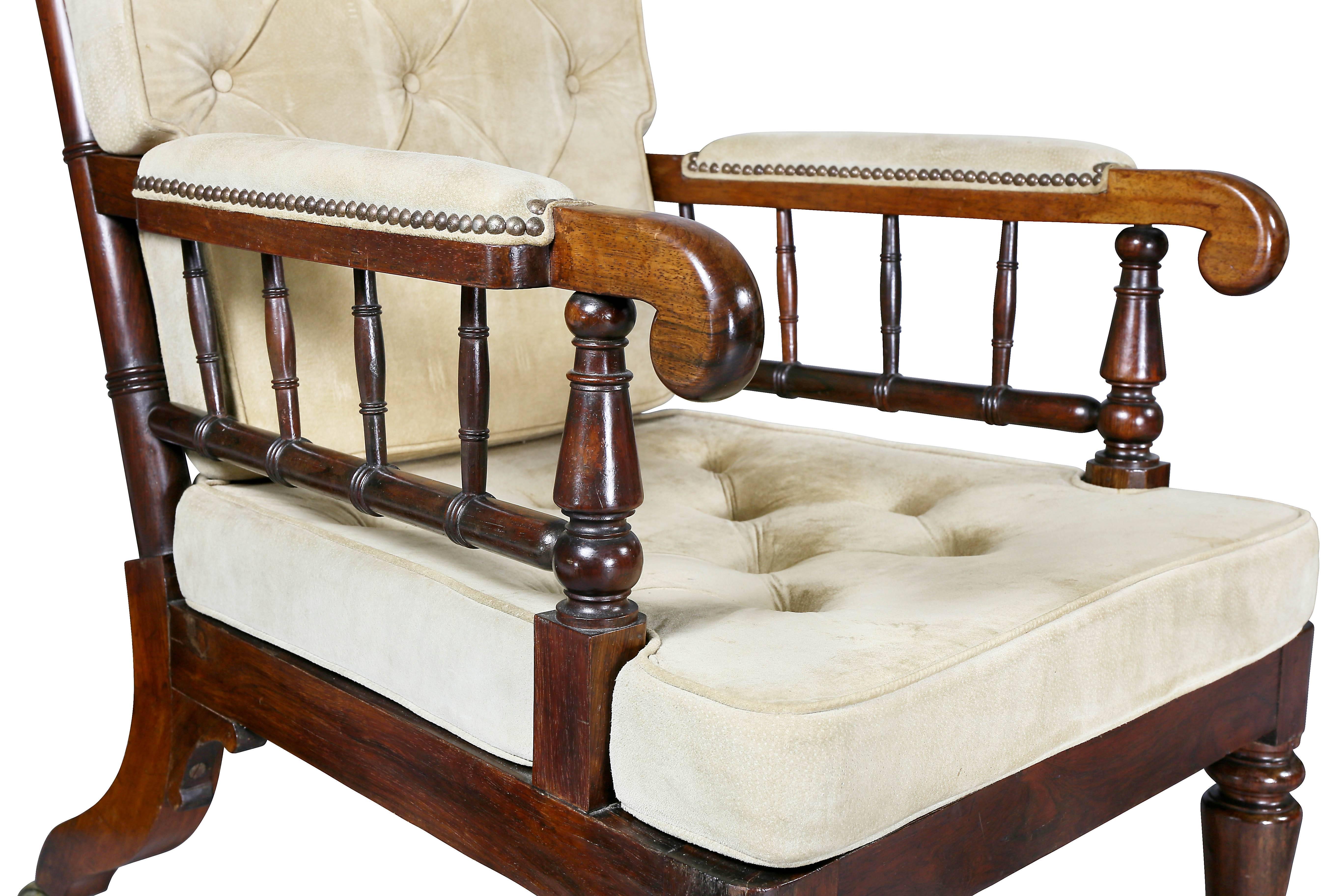 Paar Palisander-Sessel aus dem späten Regency-Stil (Rosenholz) im Angebot