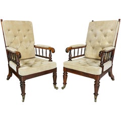 Paar Palisander-Sessel aus dem späten Regency-Stil