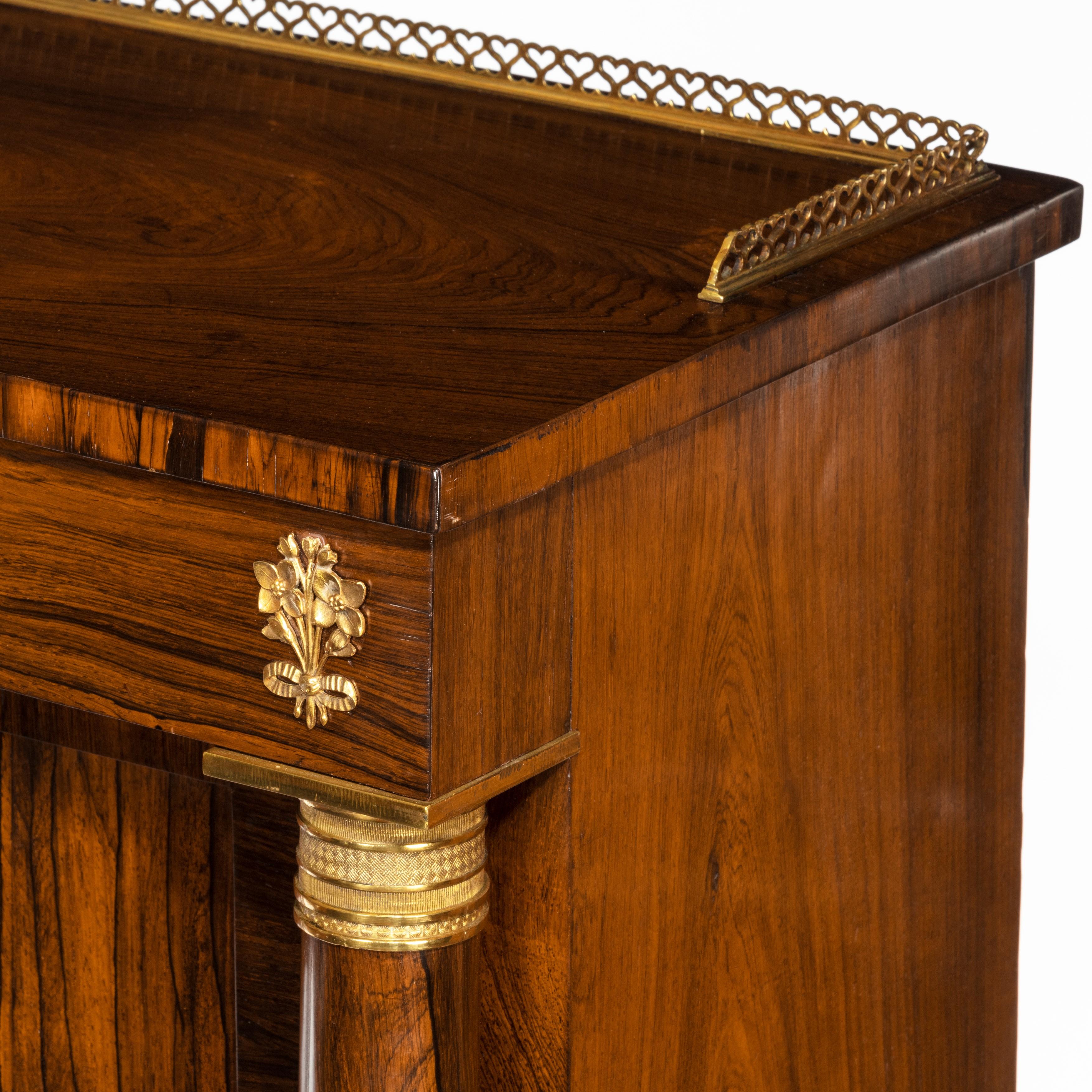 Pair of Late Regency Rosewood Side Cabinets, in the French Empire Style For Sale 2