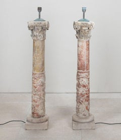 Pair of Late Renaissanace Period Column Lamps