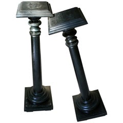 Pair of Late Victorian Ebonised Torchère Stands, circa 1880