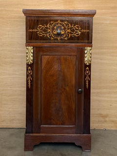 Pair of Late Victorian / Edwardian Inlaid Mahogany Bedside Cabinets, c. 1890–191