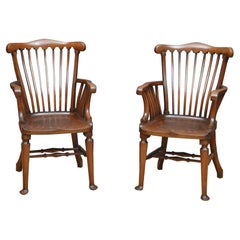 Antique Pair of Late Victorian Elbow Chairs