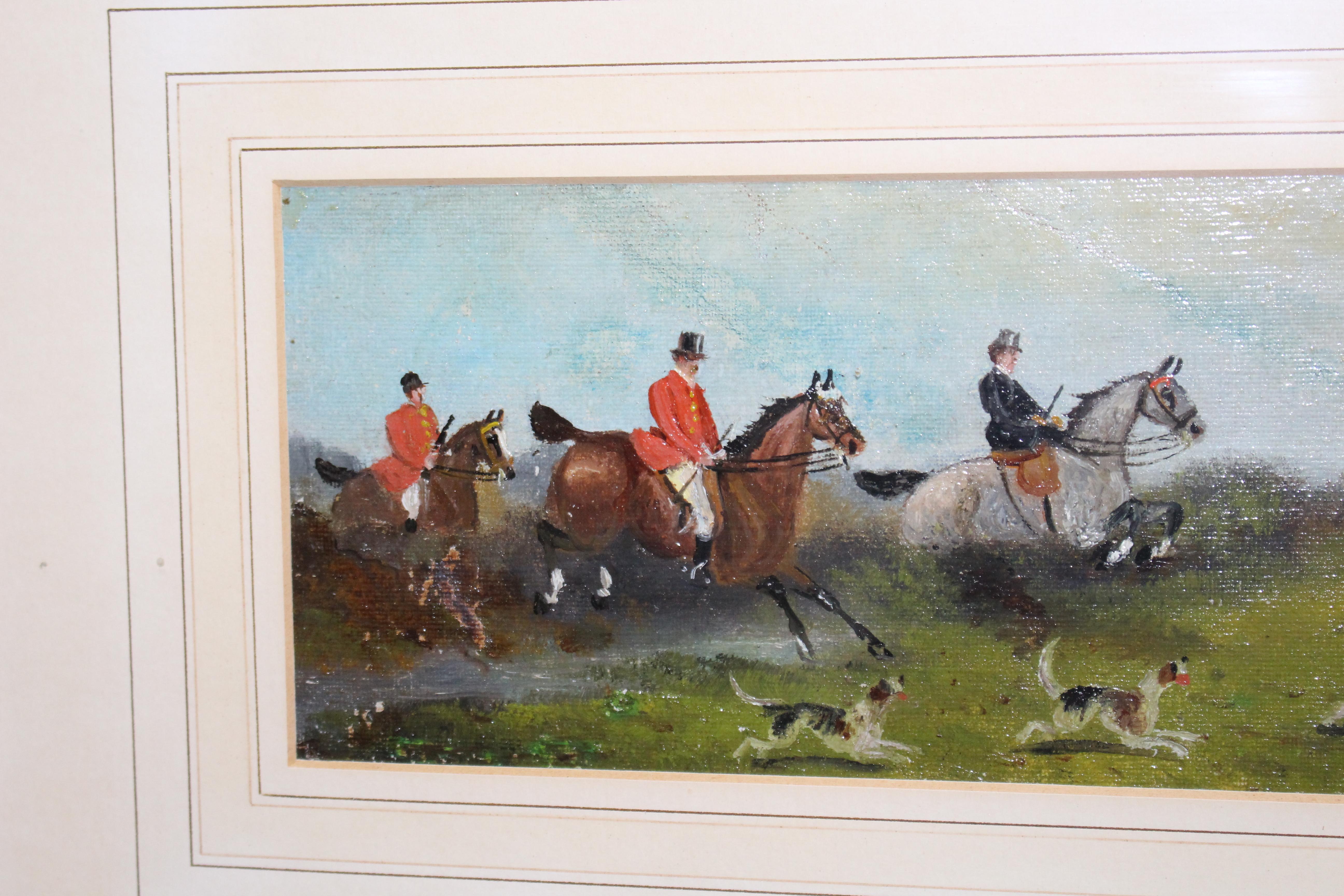 Pair of Late Victorian Fox Hunting Paintings For Sale 8